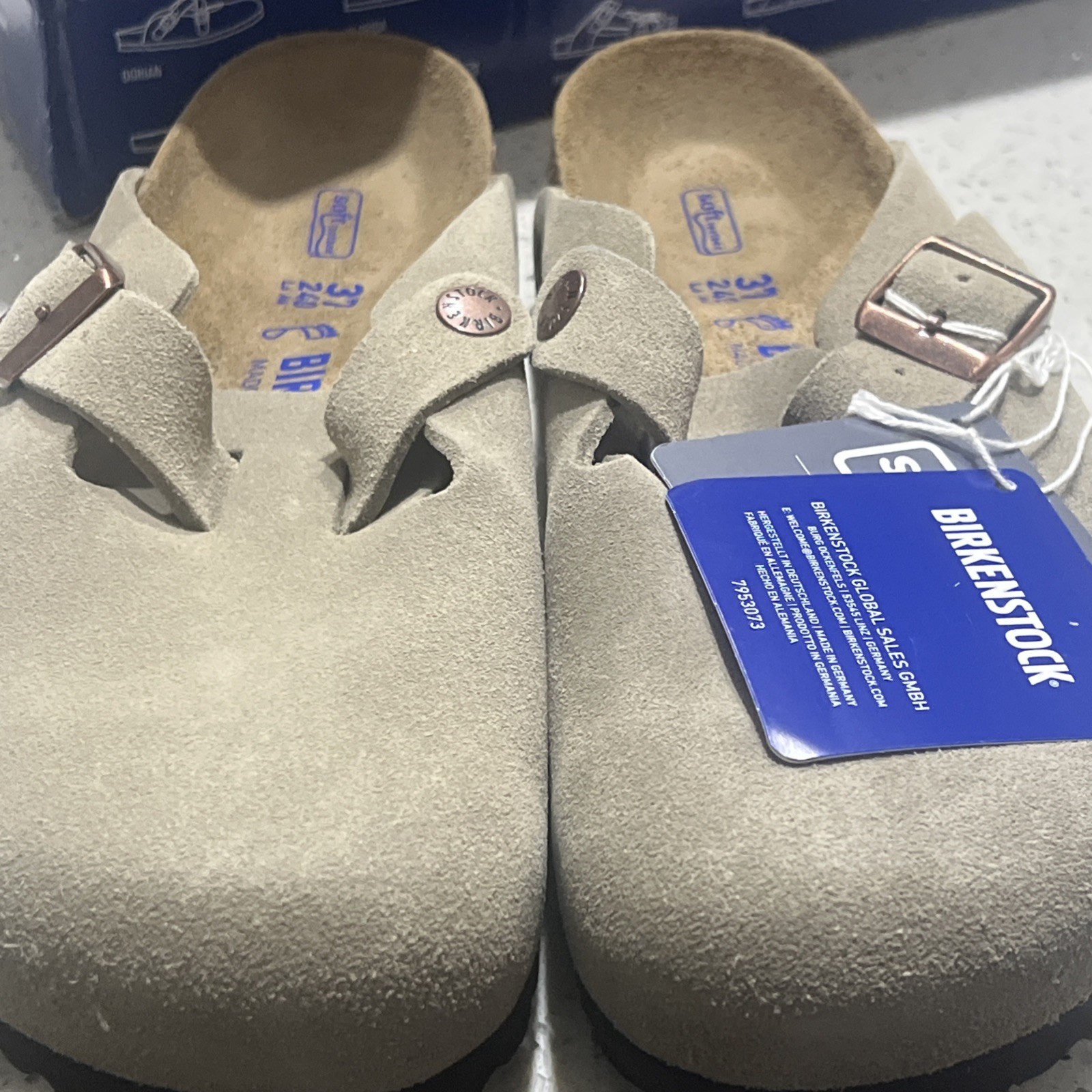 BIRKENSTOCK Boston Soft Footbed Clog Unisex Size US M4/W6 Taupe