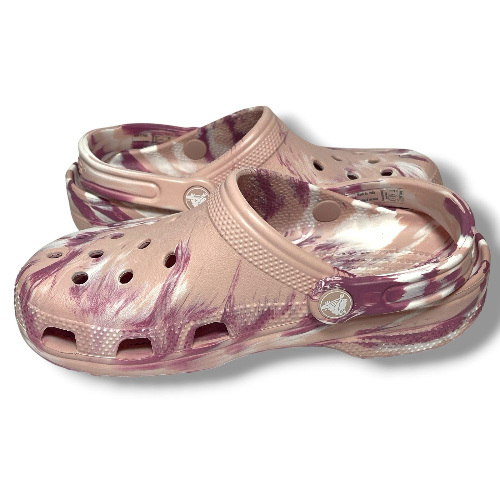 NEW Crocs Classic Pink Marbled Tie-Dye Clog Quartz/Multi Men’s 4, Women’s 6