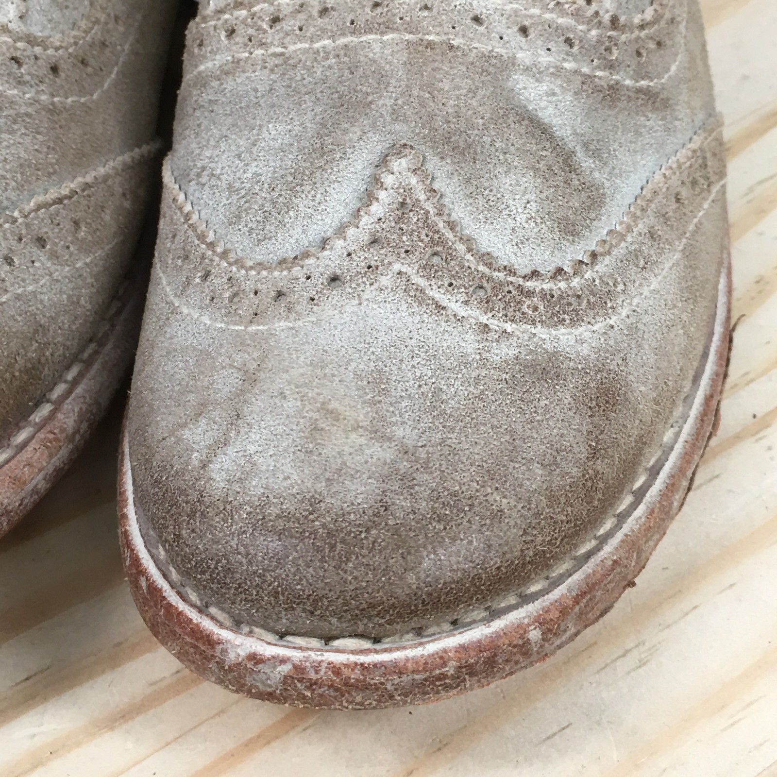 Bed Stu Dress Shoes Womens 6 Oxford Wingtip Lace Up Almond Toe Leather Brown