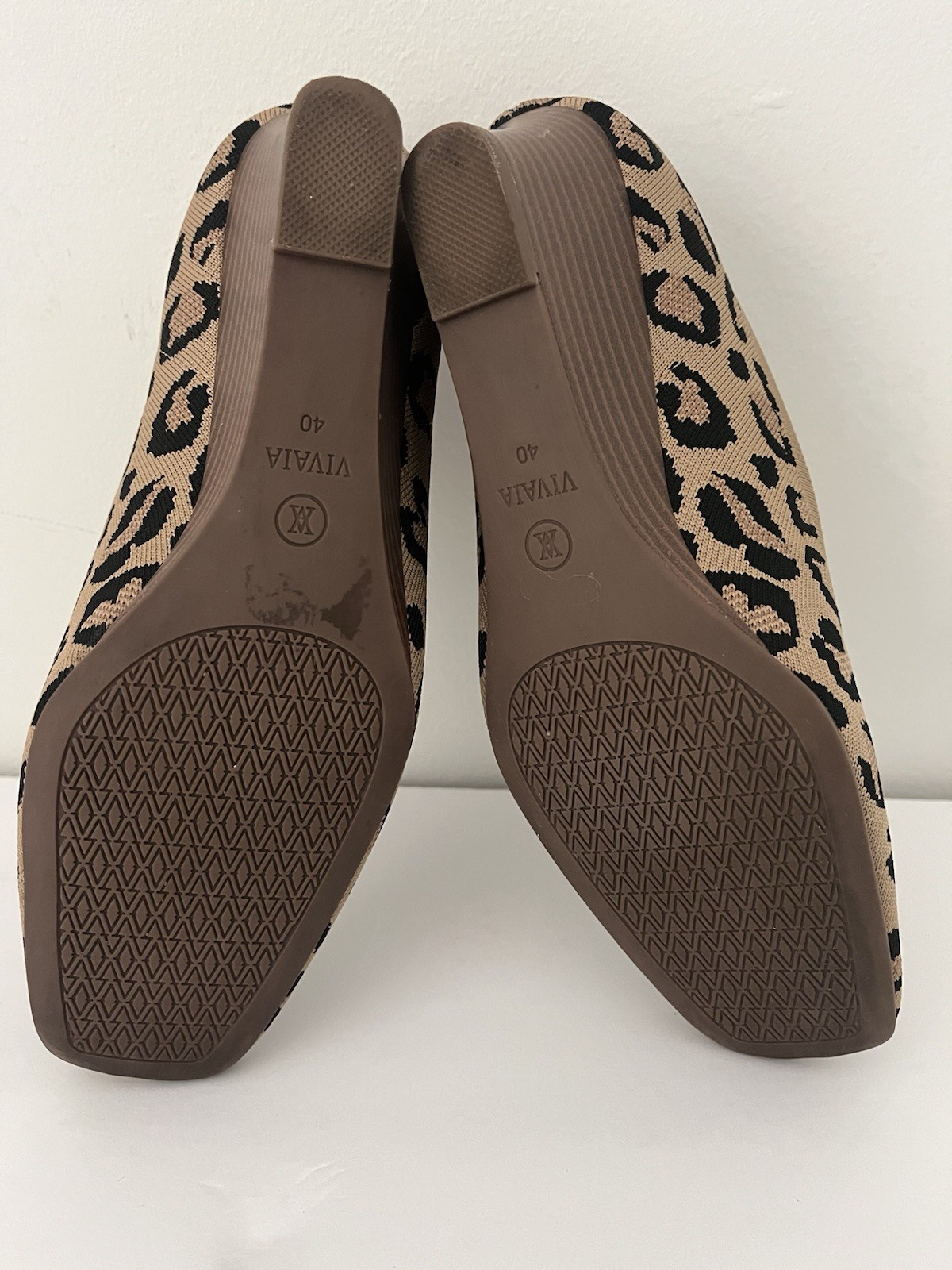 Vivaia Margot Leopard Knit Pro Wedge Slip On Shoes Square Women’s EU 40/US 9-9.5