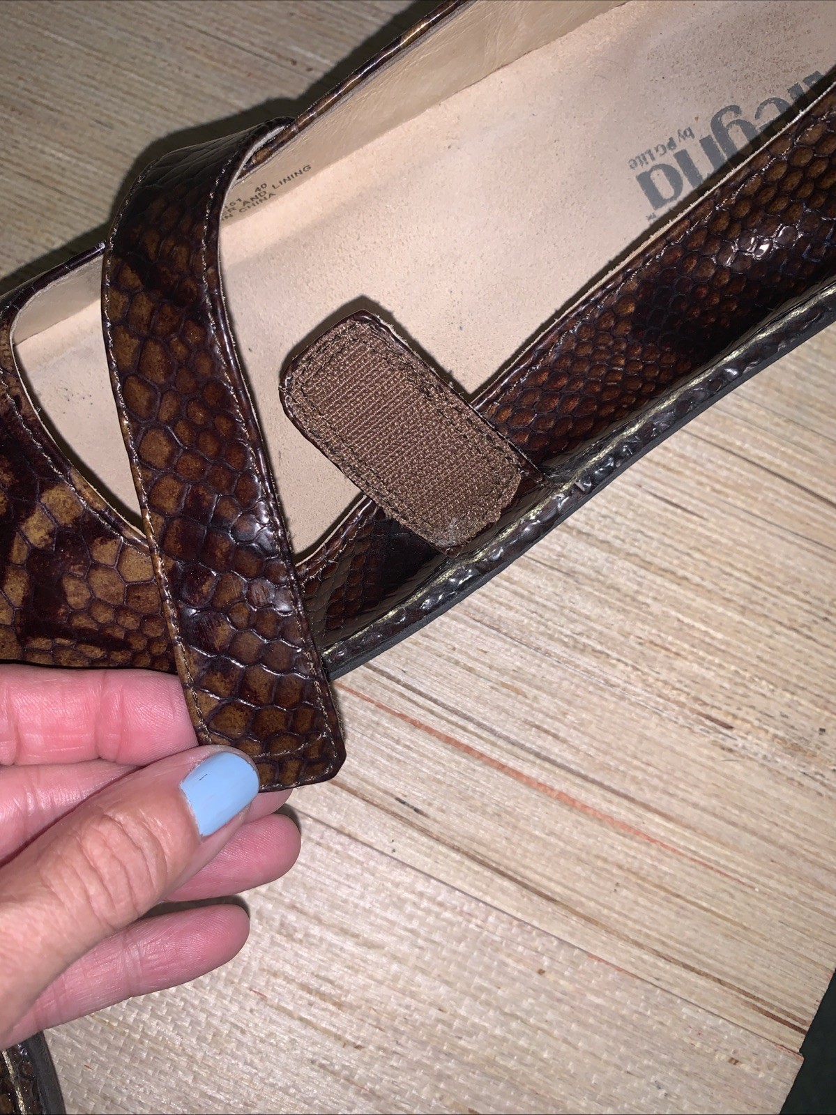 Algeria Women’s Size 9 US EU 40 Brown Snake Print Mary Jane Casual Shoes Comfort