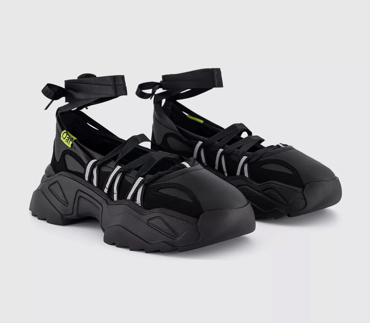 Lazy Oaf Happy Sad Lace Up Ballet Women’s Sneakers Shoes Size 40 EU 9 US Black