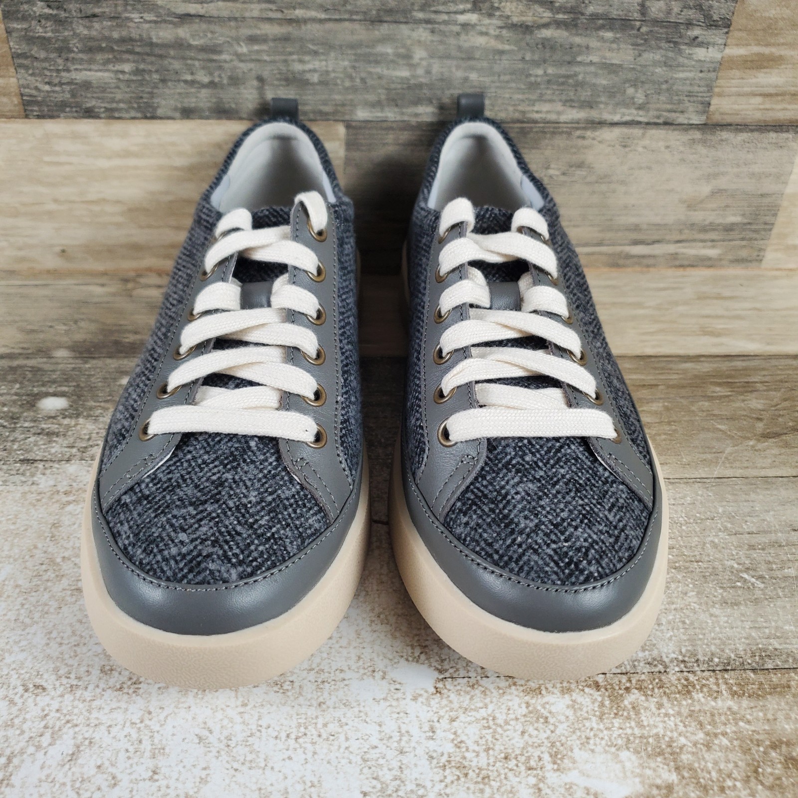 Vionic Winny Womens Shoes Sz 8.5 Running Slate Grey Multi Woven Lace Up Sneakers
