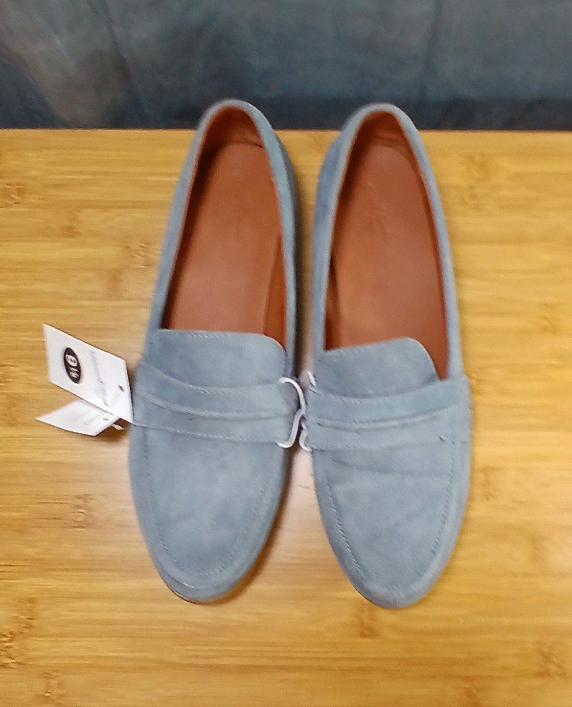 Universal Thread Blue Loafers Slip On Casual Leather Upper Shoes SZ 9 12 Womens