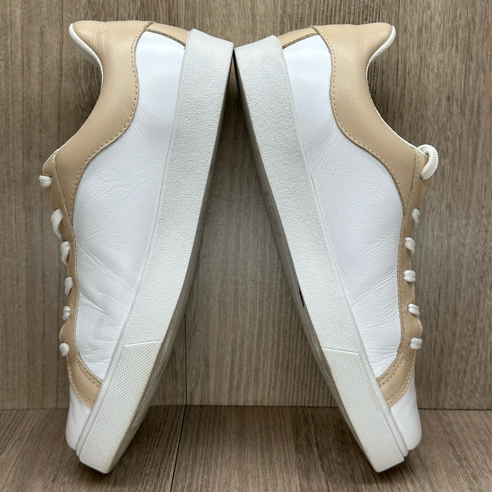 Marc Joseph New York Shoes Womens Sz 7 Rockefeller Plaza Sneakers White Beige