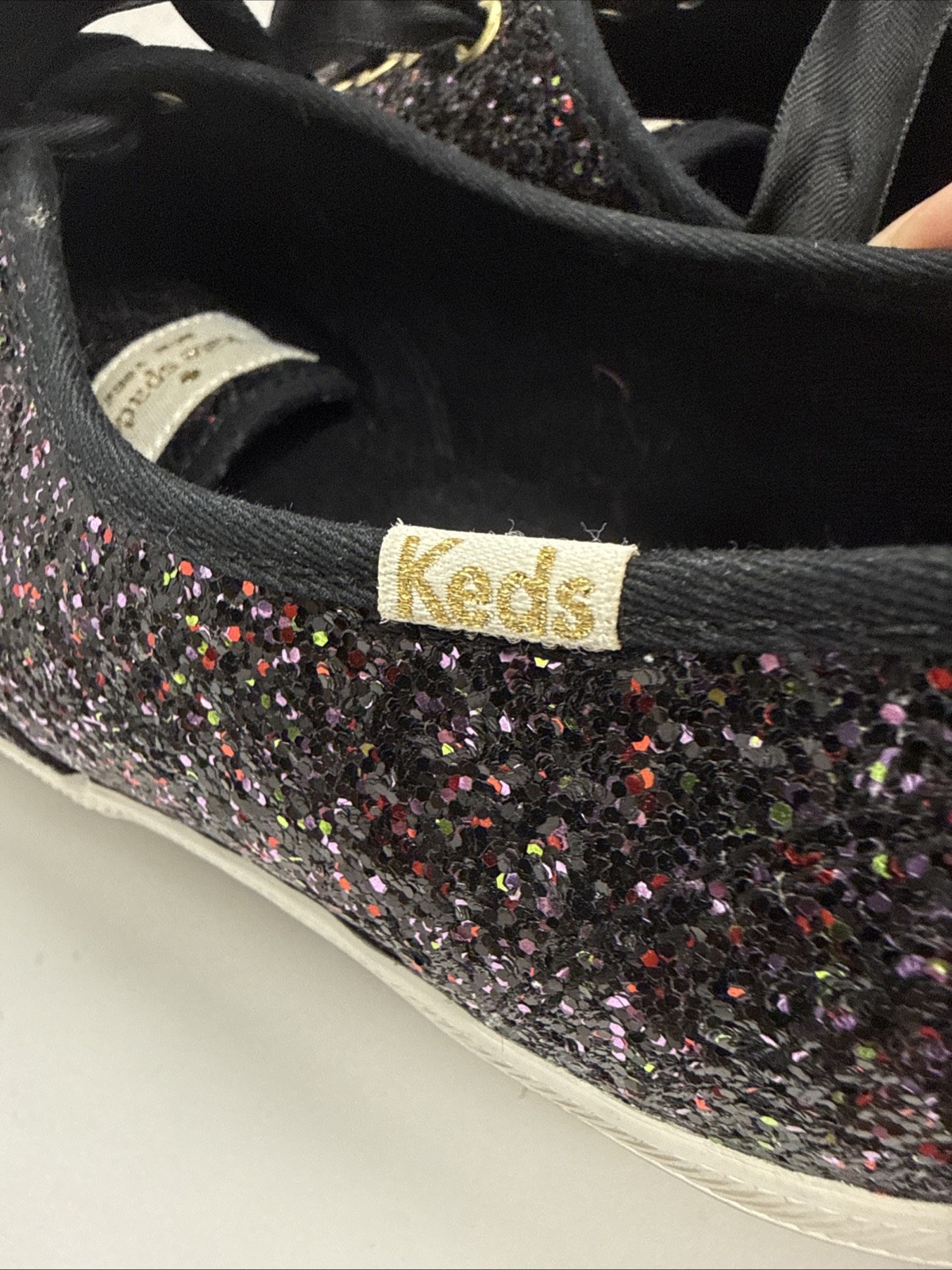 Kate Spade X Keds Sneakers Women’s Size 8 Deep Purple Glitter