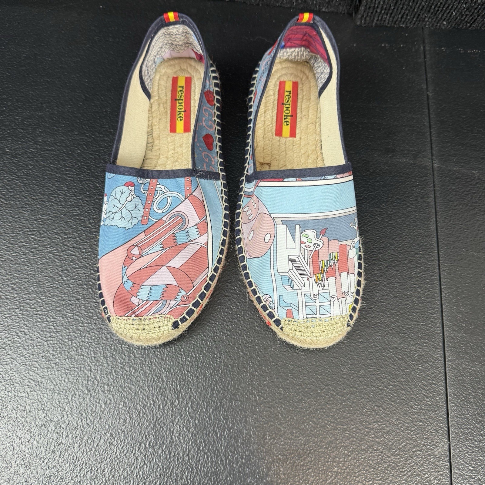 Respoke Classic Handcrafted Espadrilles Vibrant Gucci Scarf EU 37/ USA 6.5/7