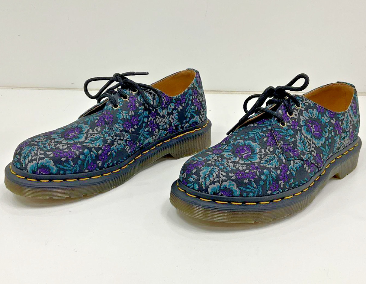 NEW Dr. Martens 1461 Oxford Black/Rich Purple Floral, Unisex 8 Women / 7 Men