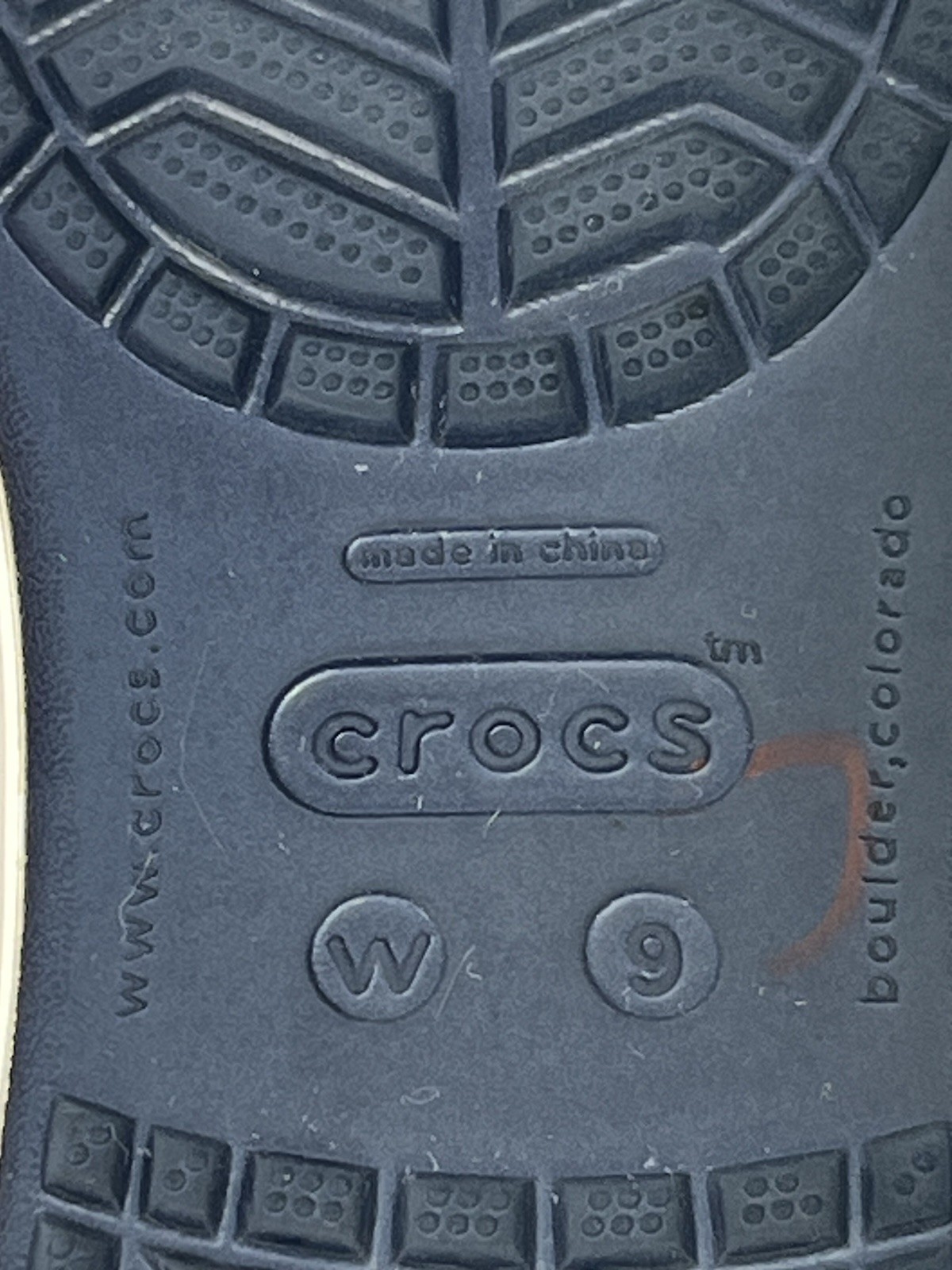 Crocs Crocband Navy Blue White Red Ballet Flats Footwear Women’s Size 9 W