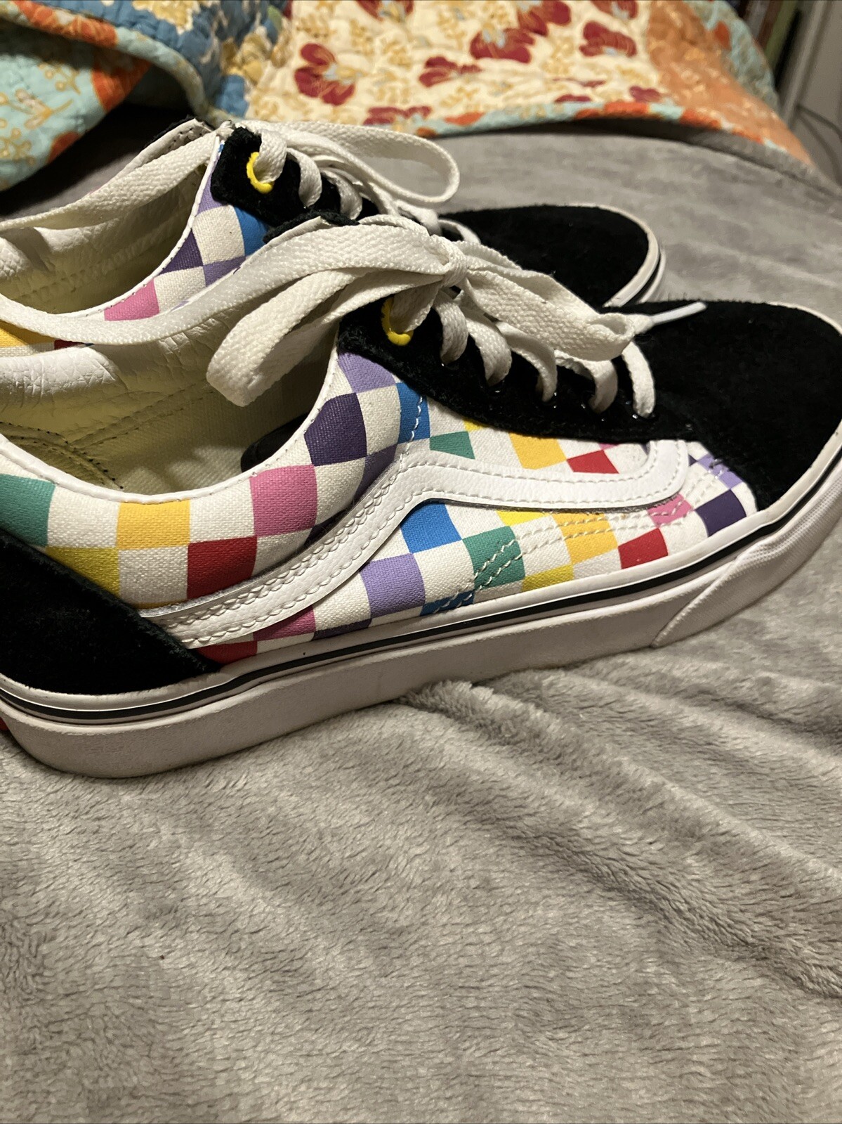 VANS Off the Wall Women’s Black Suede/Color Block Canvas Size W6.5/M5 #721356