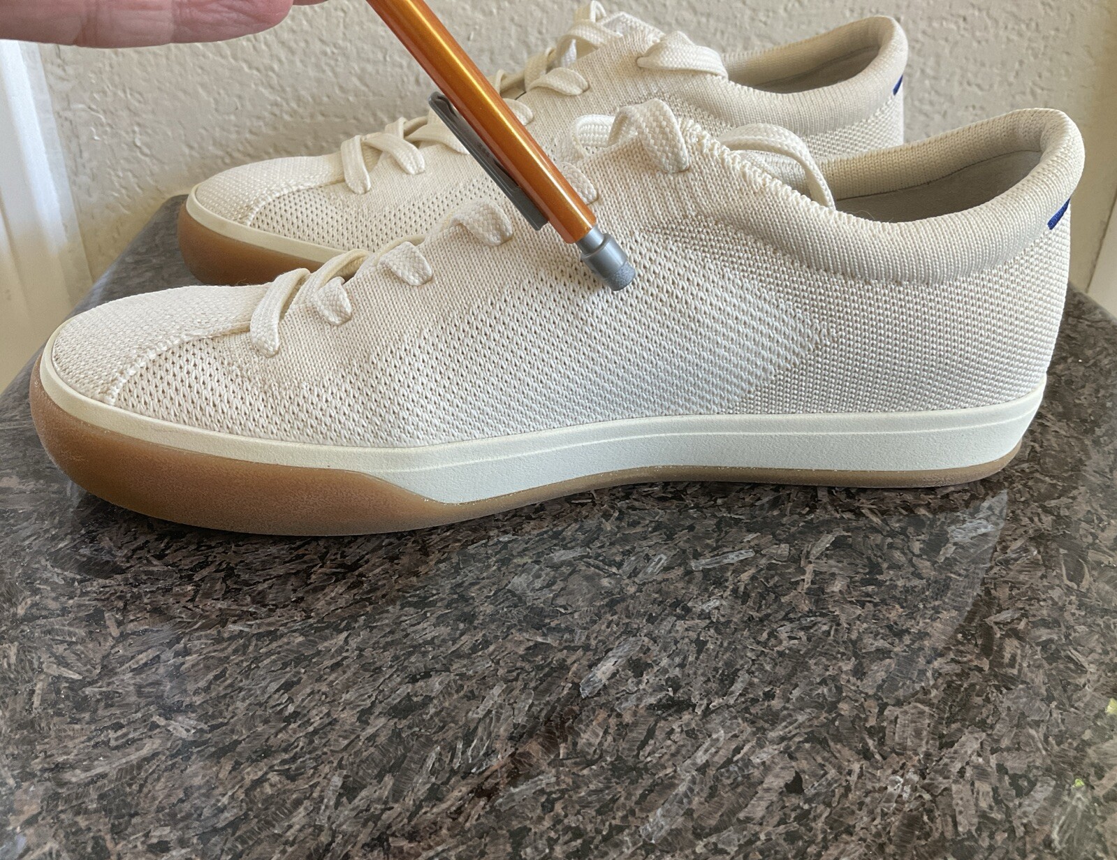 Rothy’s “The Lace Up” Womens Knit Sneaker Size 8 Color: Blonde