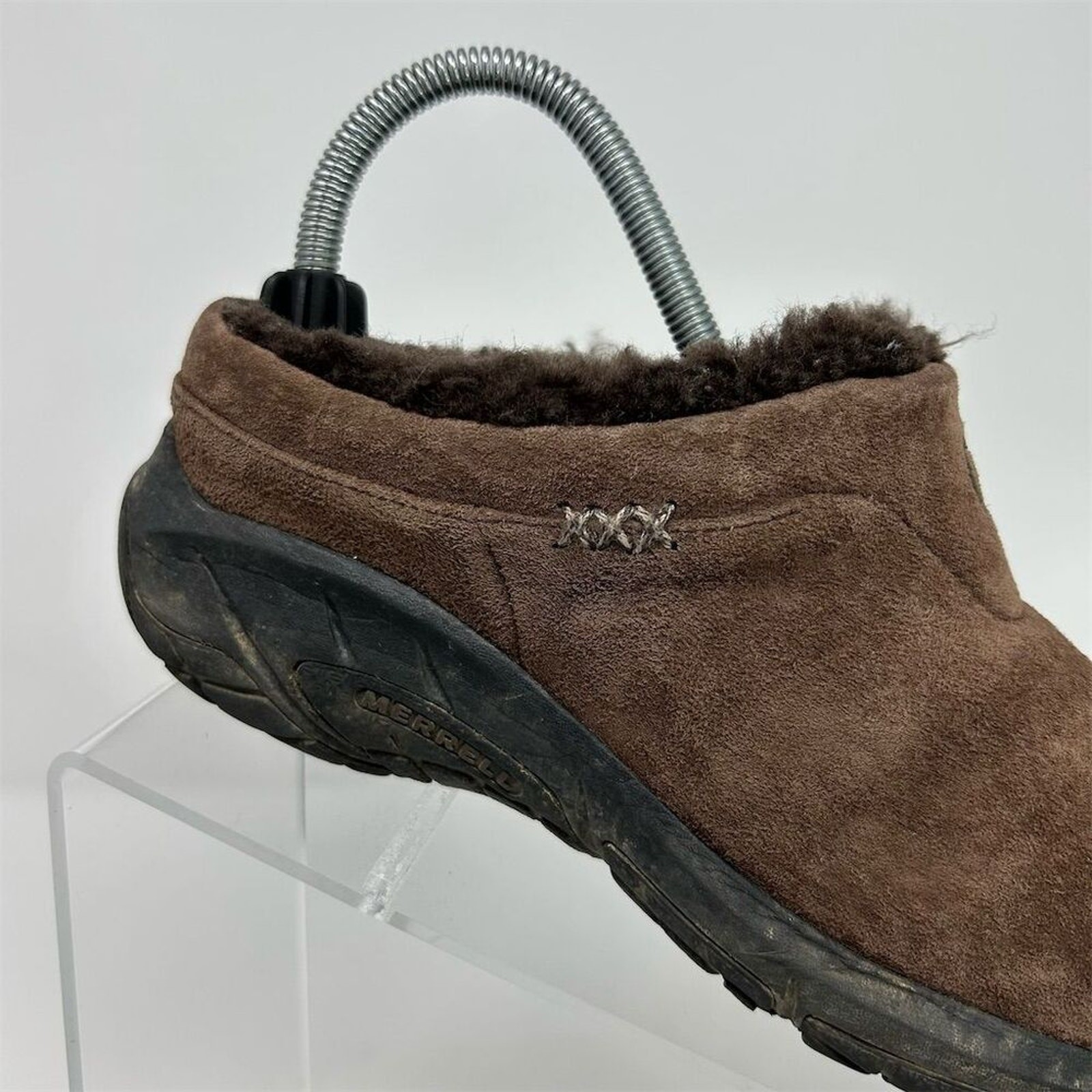 Merrell Encore Brown Suede Slip-On Clogs Size 6.5 Casual Comfort Fall Winter