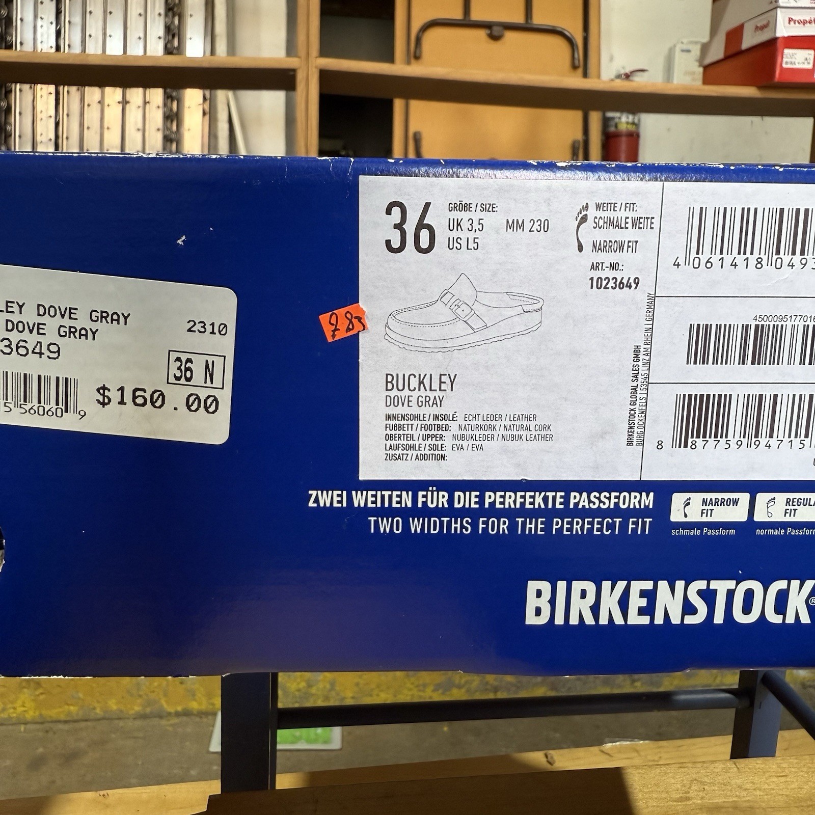 Birkenstock Buckley Dove Gray Closed-Toe Slip Ons Size 36 Narrow Fit