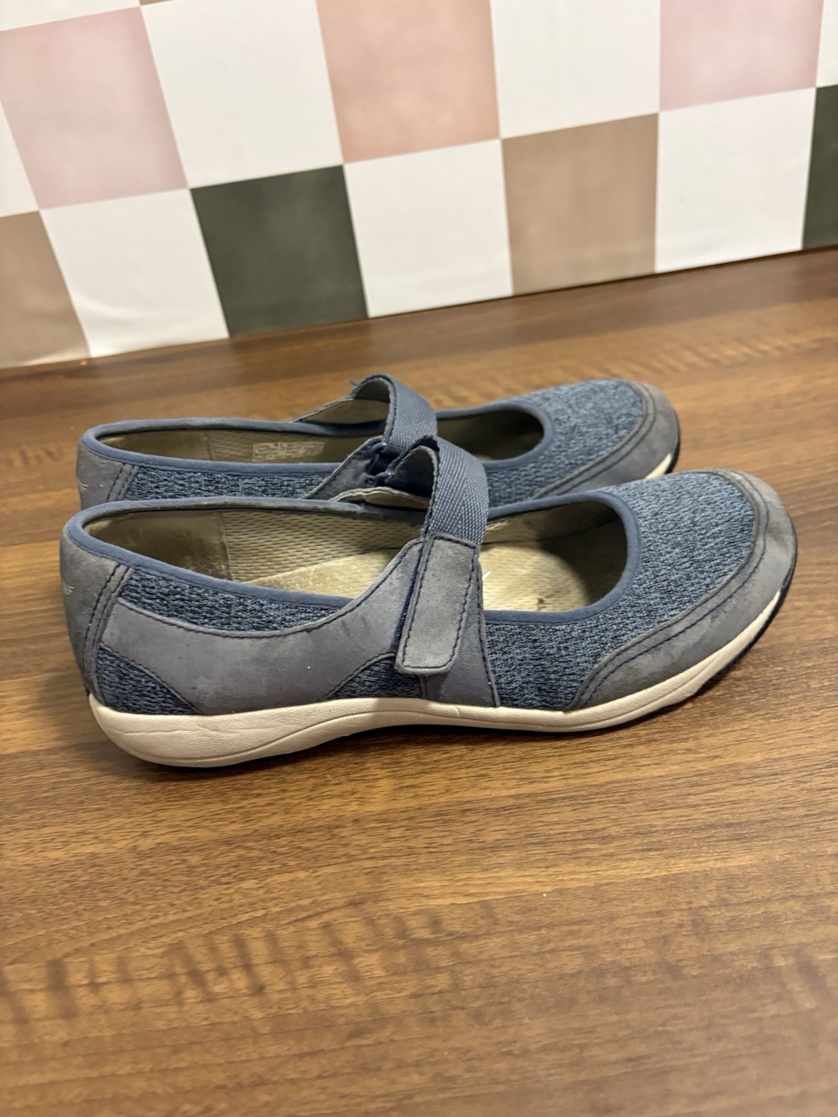 Dansko Womens Mary Jane Shoes EU 41 Blue Gray Suede Textile Comfort Flats