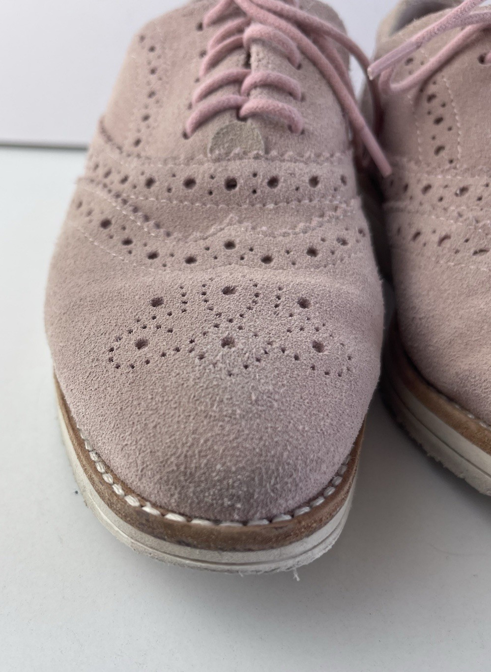 Frankie 4 Pink Suede Leather Lace Up Brogue Shoes Women’s Size 6