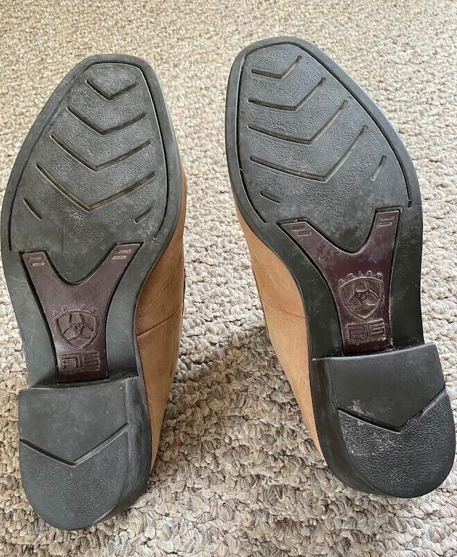ARIAT Women’s Clogs Shoes Tan Leather Mules Western size 8