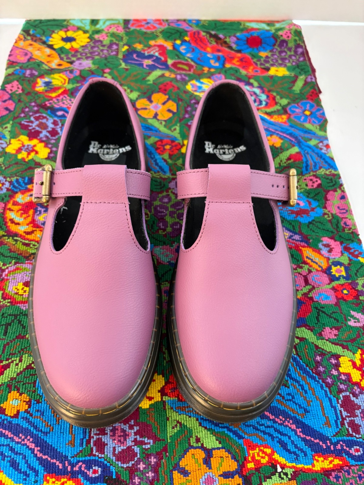 Doc Martens Women’s Pink Leather Zavala Mary Jane Buckle Hipster BOHO SZ 10 NWOB