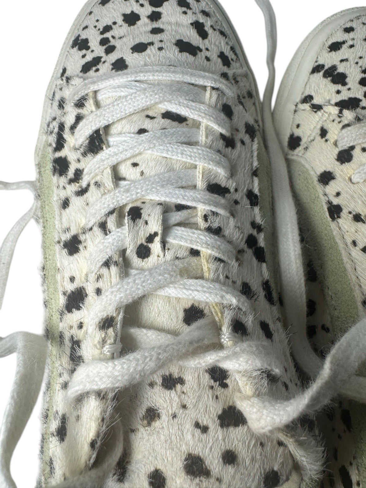 Madewell Sidewalk Sneakers 9 Woman’s Low Top Calf Hair Spotted Stripe Lace Up