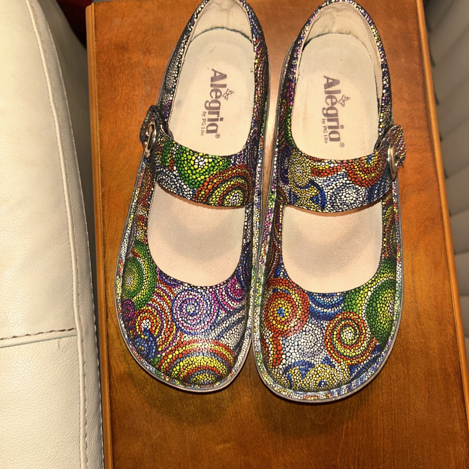 Alegria Paloma Bullseye Mary Jane Clogs Leather Womens 9.5 /40
