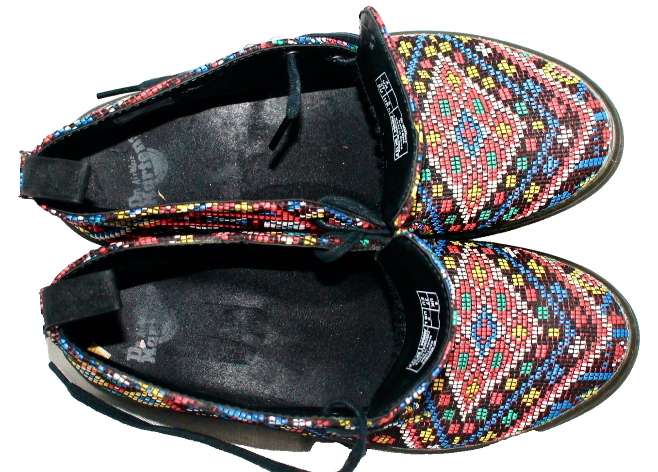 DR MARTENS Daytona Desert Boot Women Size 6 Multicolor Woven Aztec Mosaic
