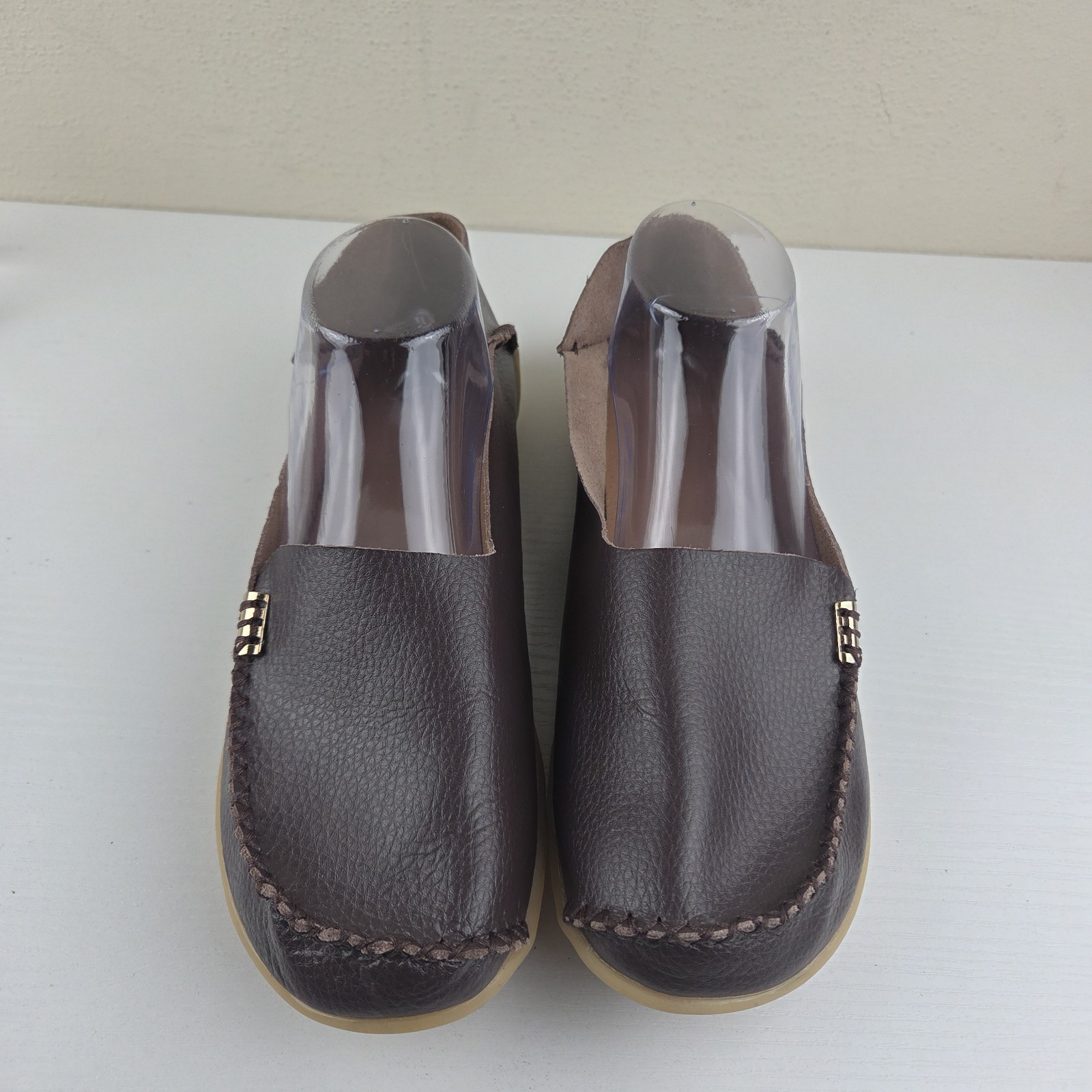 Venus Celia Loafer Wmns Brown Leather Comfort Walking Flat Shoe US 11.5 EU 42