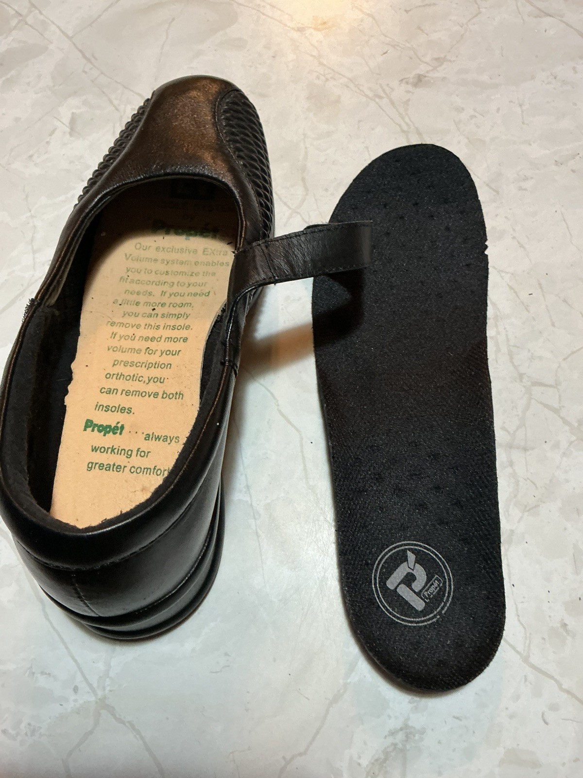 Propet Shoes Womens Size 6.5 Medium Black Leather Mary Jane Comfort Walking