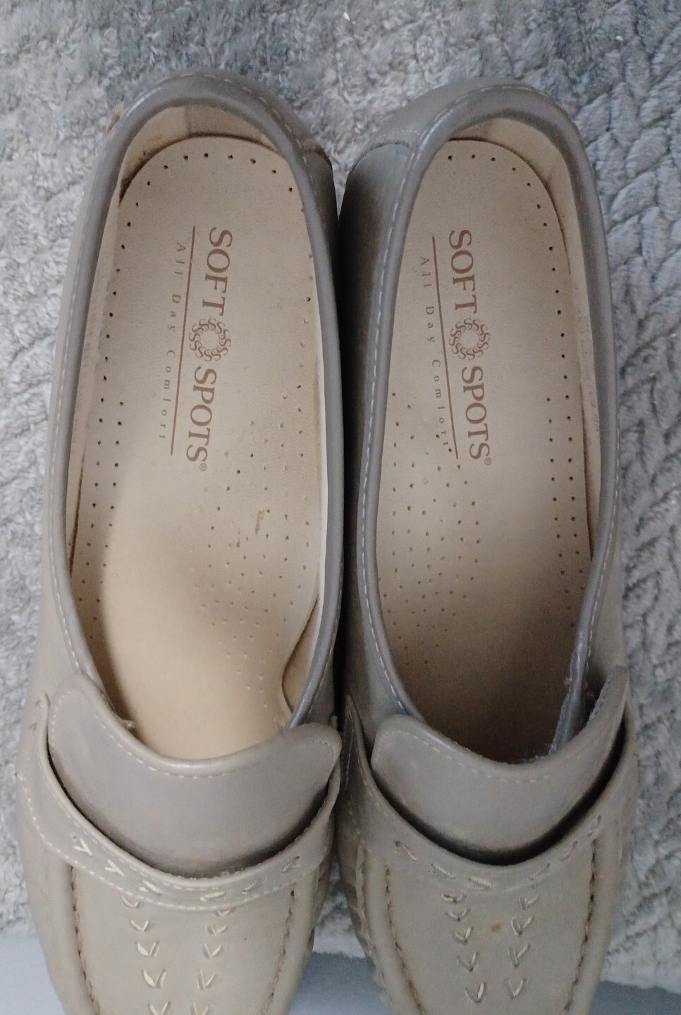 Women’s Softspots VENUS LITE Slip On Leather Comfort Shoes Taupe 10M New
