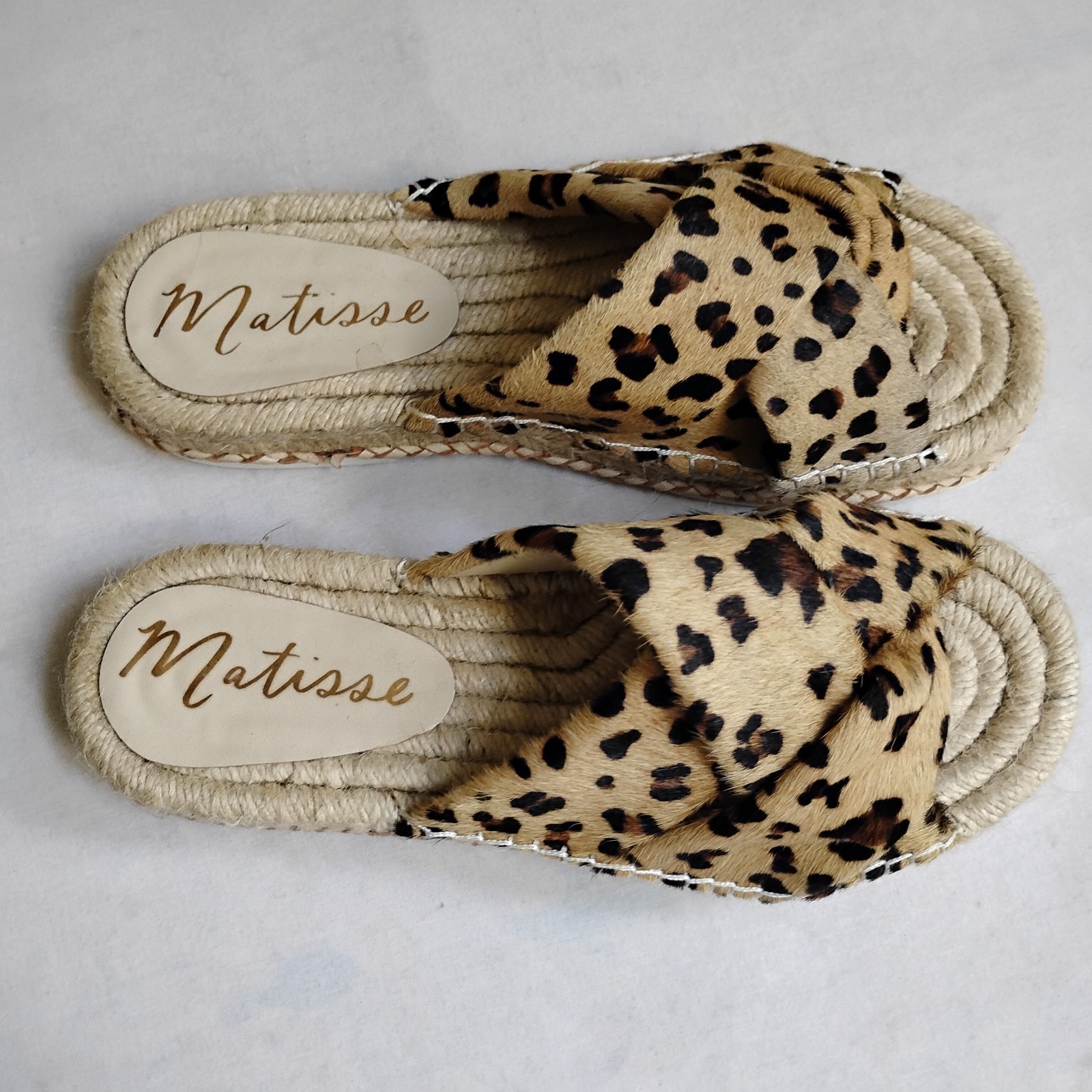 Matisse Sandals 7 M Leopard Print Cruise Espadrille Slip On Bohemian Boho Beach