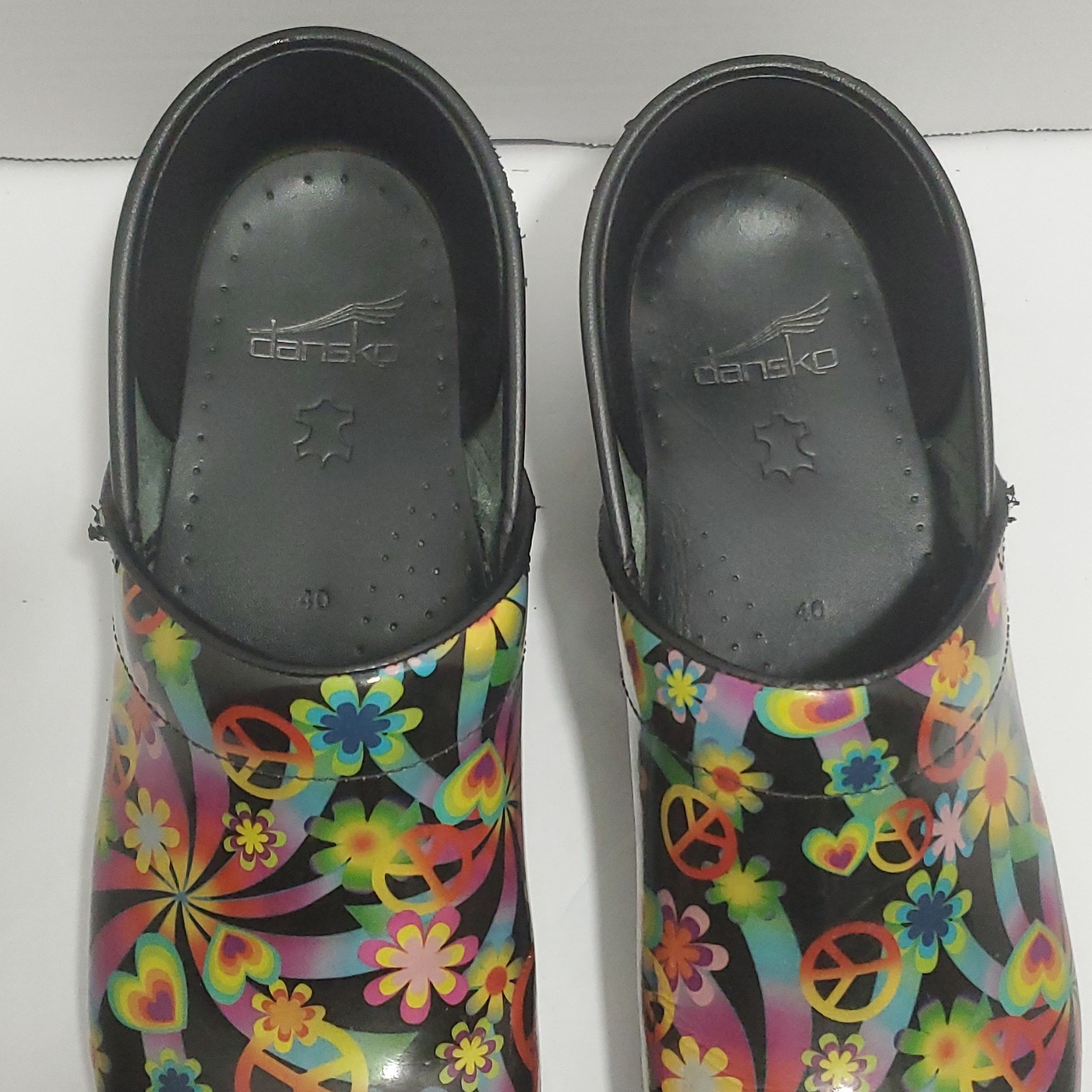 Dansko Pro XP Flower Power Patent Leather Clogs US 9.5 Euro 40