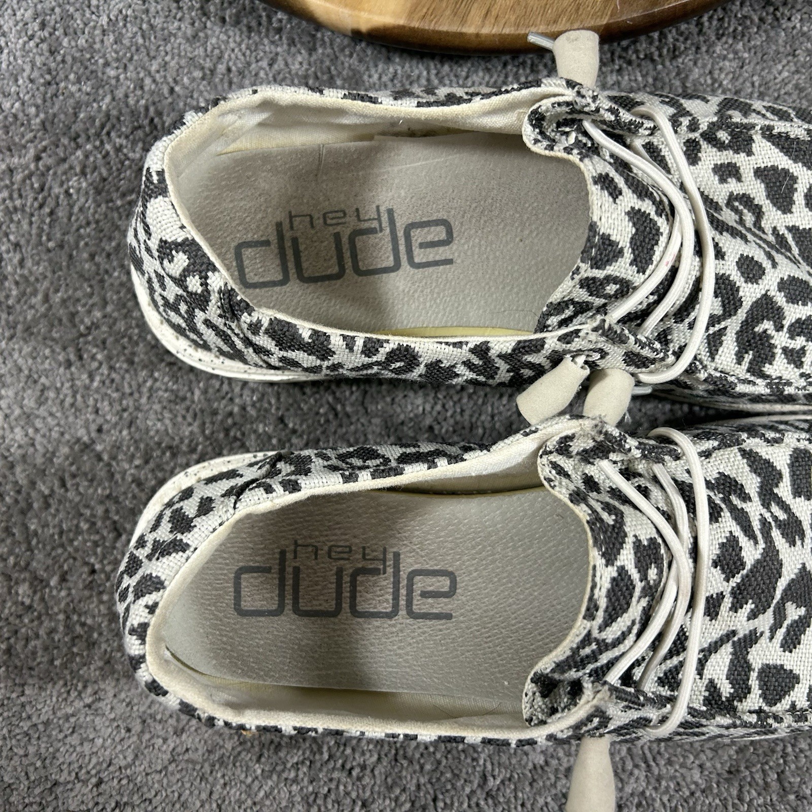 Hey Dude Wendy Woven Women’s Size 10 Cheetah Grey Slip On Casual Shoes Used