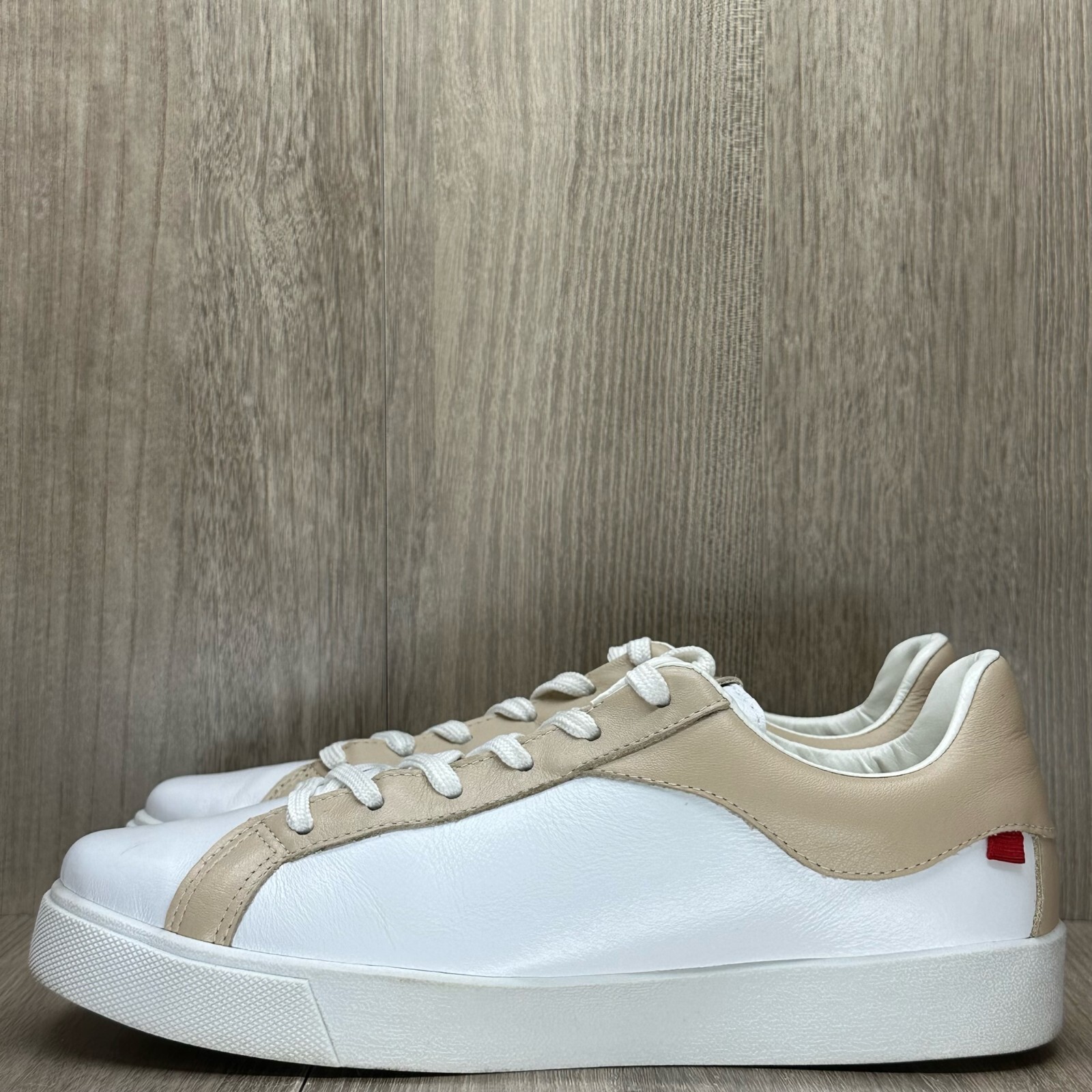 Marc Joseph New York Shoes Womens Sz 7 Rockefeller Plaza Sneakers White Beige