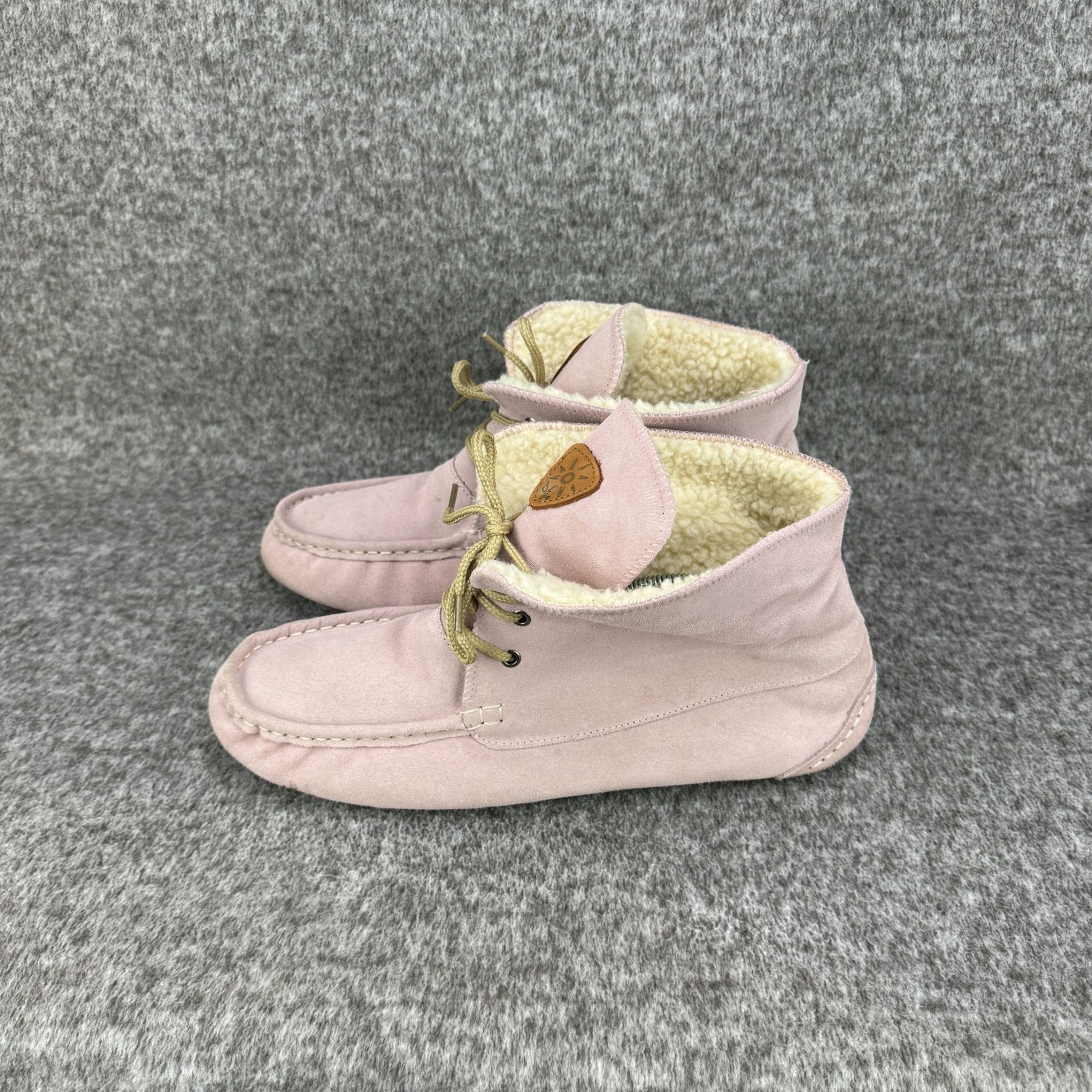 ✅Womens 11 Dije California Lace-Up Moccasin Faux Sherling Casual Comfort Slipper