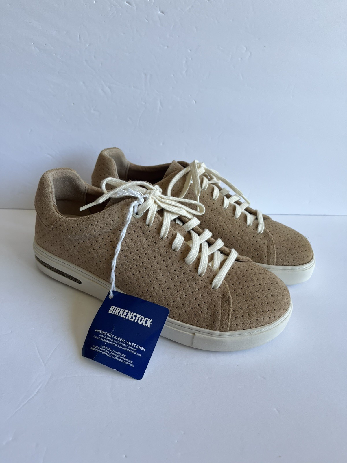 Birkenstock Bend Low Suede Embossed Leather Sneaker Beige Tan US Women’s 8 NEW