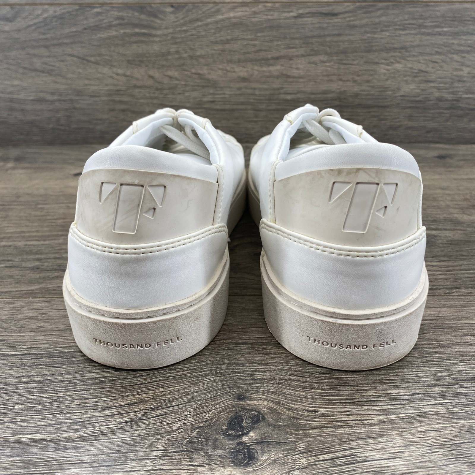 THOUSAND FELL Eco Recycled White Leather Low Top Sneakers Women’s 8