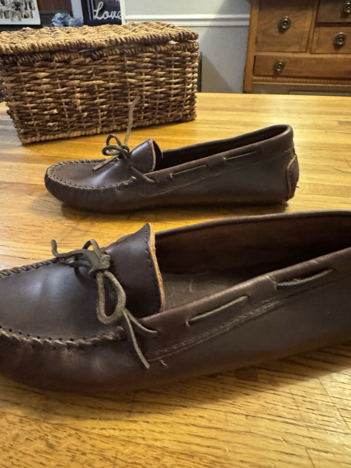 Minnetonka 100%Leather Comfort Moccasin Driving Shoes 698 Brown Women’s Size 9