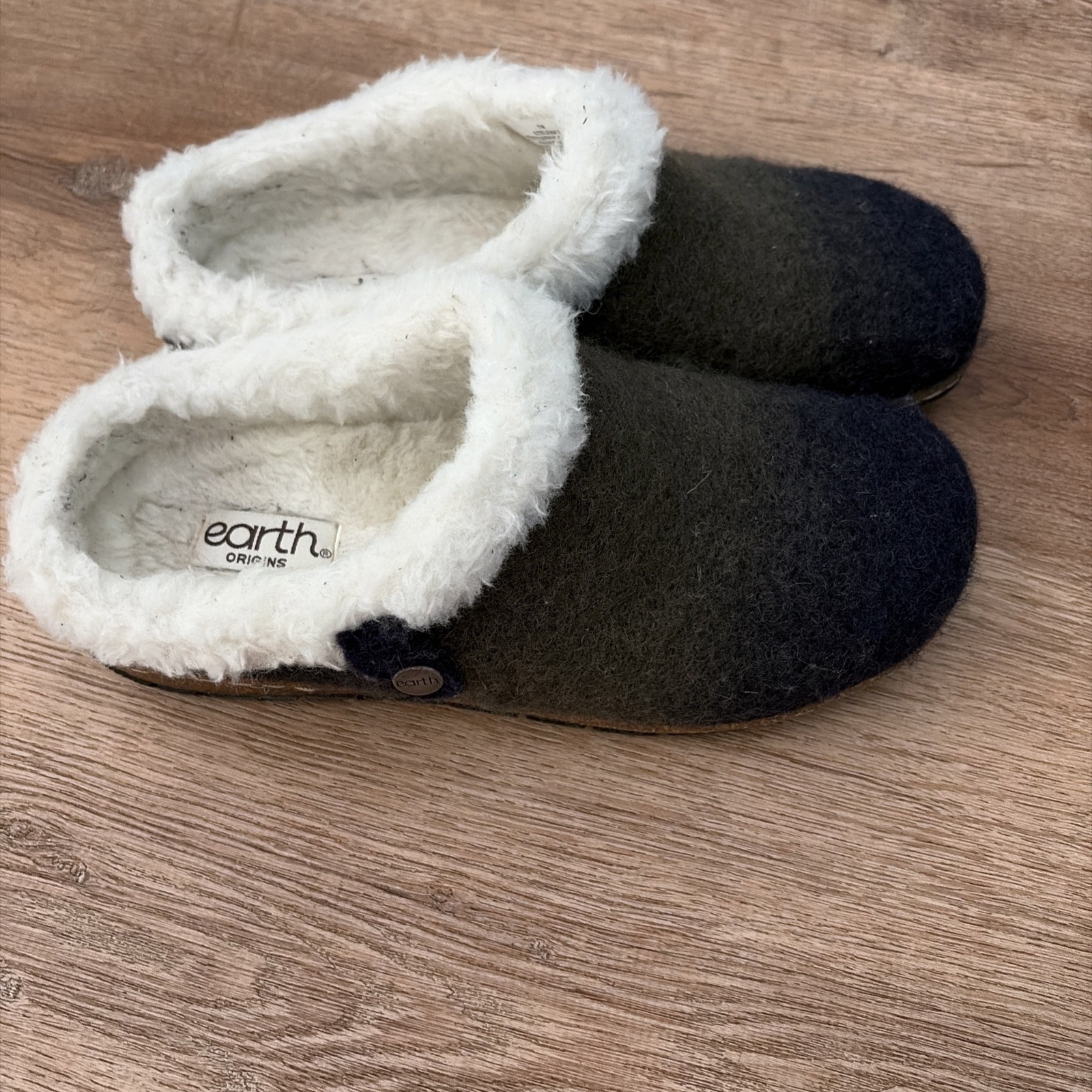 Earth Origins~Lined~Mule Clogs Slippers~Shoes sz 7W Felt Blue/Green Ombré~New