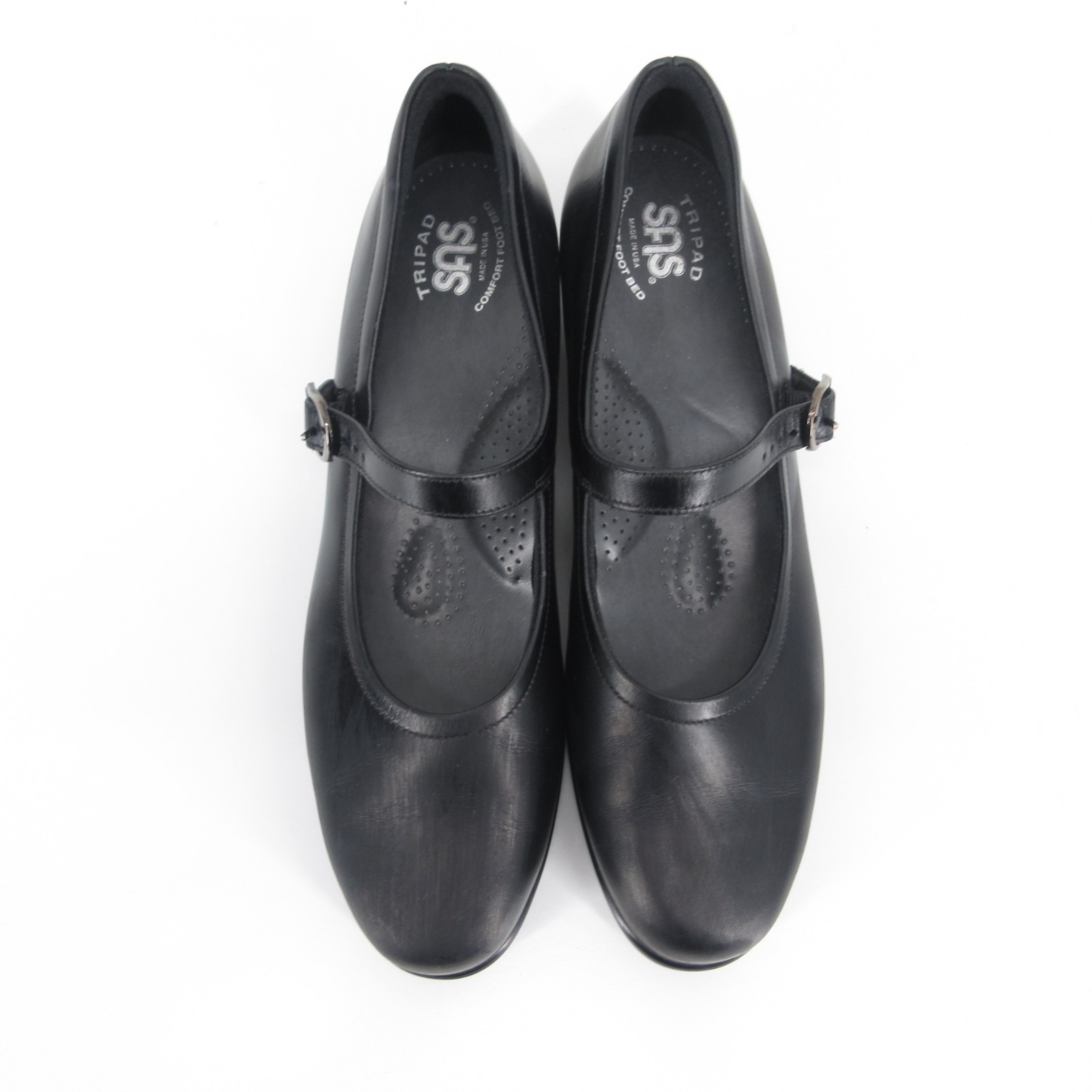 SAS Maria Mary Jane Loafers Slim Shoes Womens Size 10 S Black Leather Orthotic