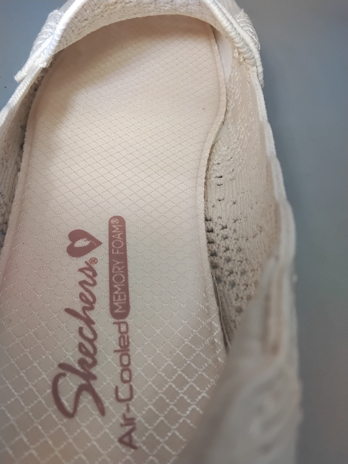 Skechers Cleo Driver Recycled Vegan Knit Crochet Loafers 6M Natural A162