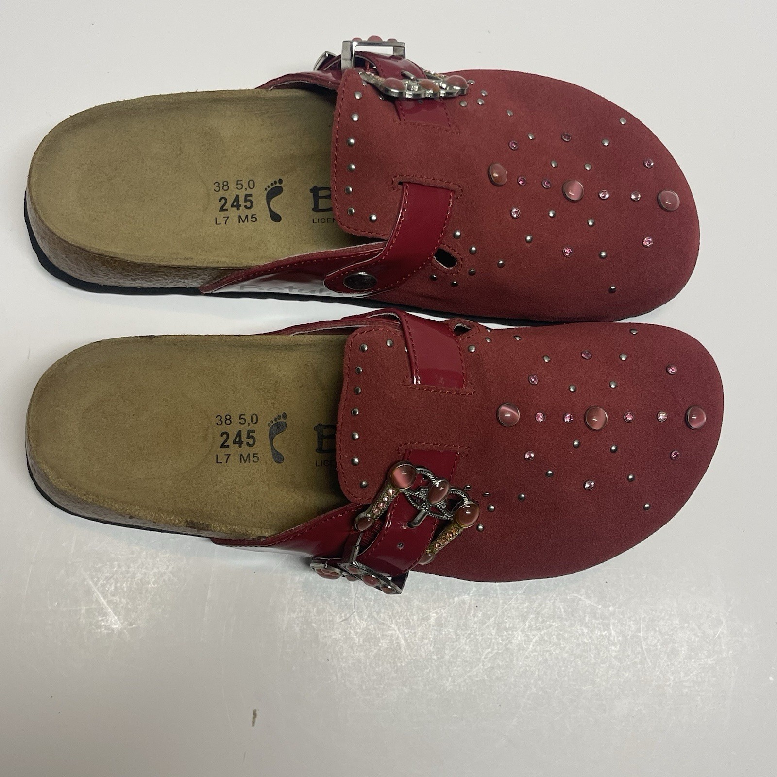 Betula Birkenstock Rocko Cranberry Womens 7 Bejeweled NIB