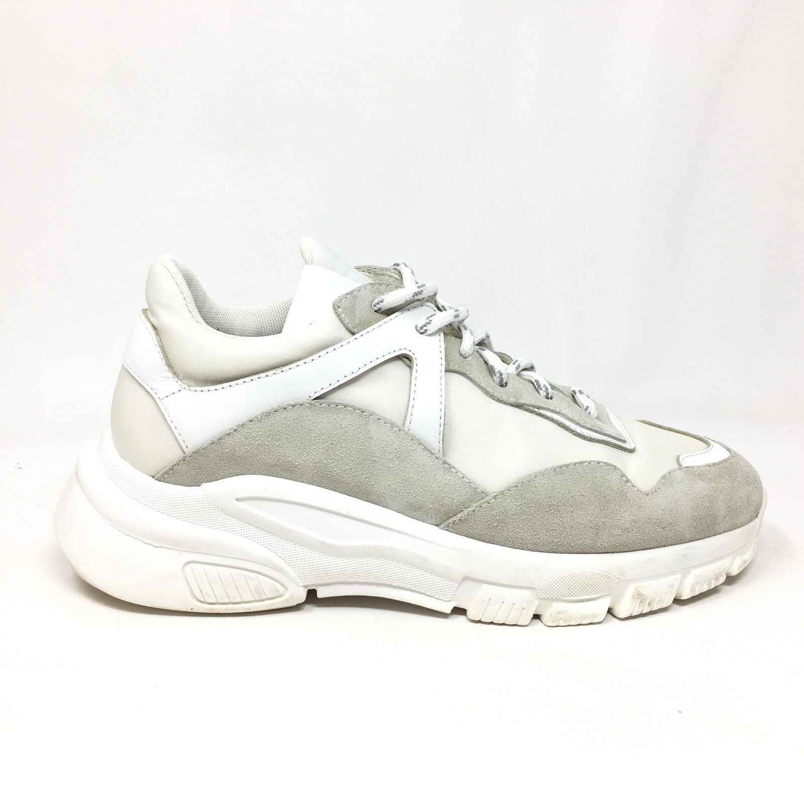 M. Gemi The Bruna Chunky Shoes Sneakers Womens Size 7 US 37 EU White Gray