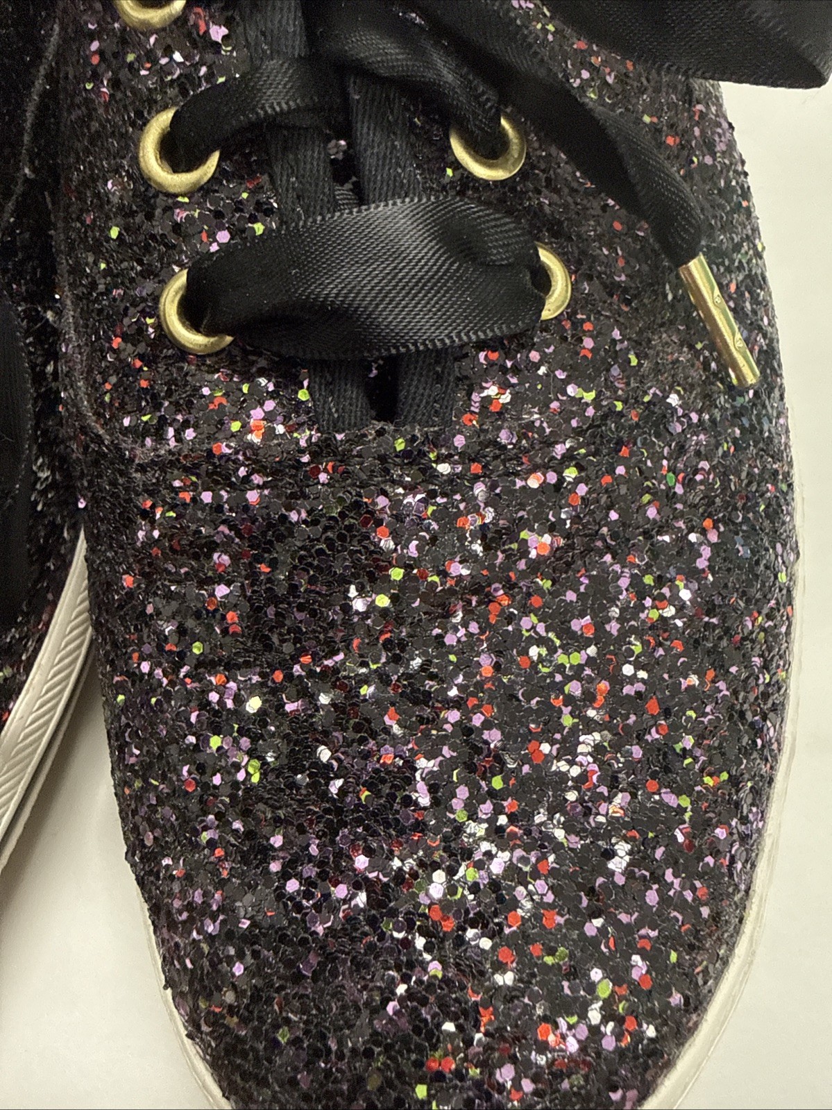 Kate Spade X Keds Sneakers Women’s Size 8 Deep Purple Glitter