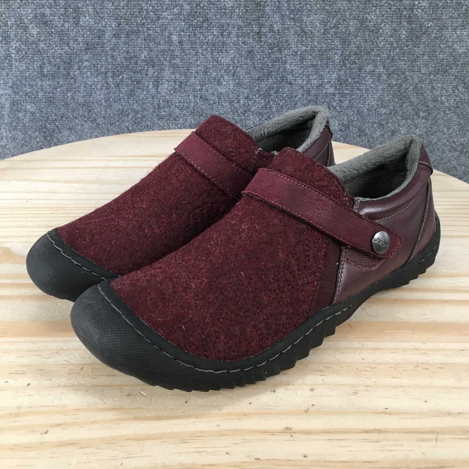 JSport By Jambu Shoes Womens 9 M Blair Cold Weather Slip Ons Loafers Burgundy