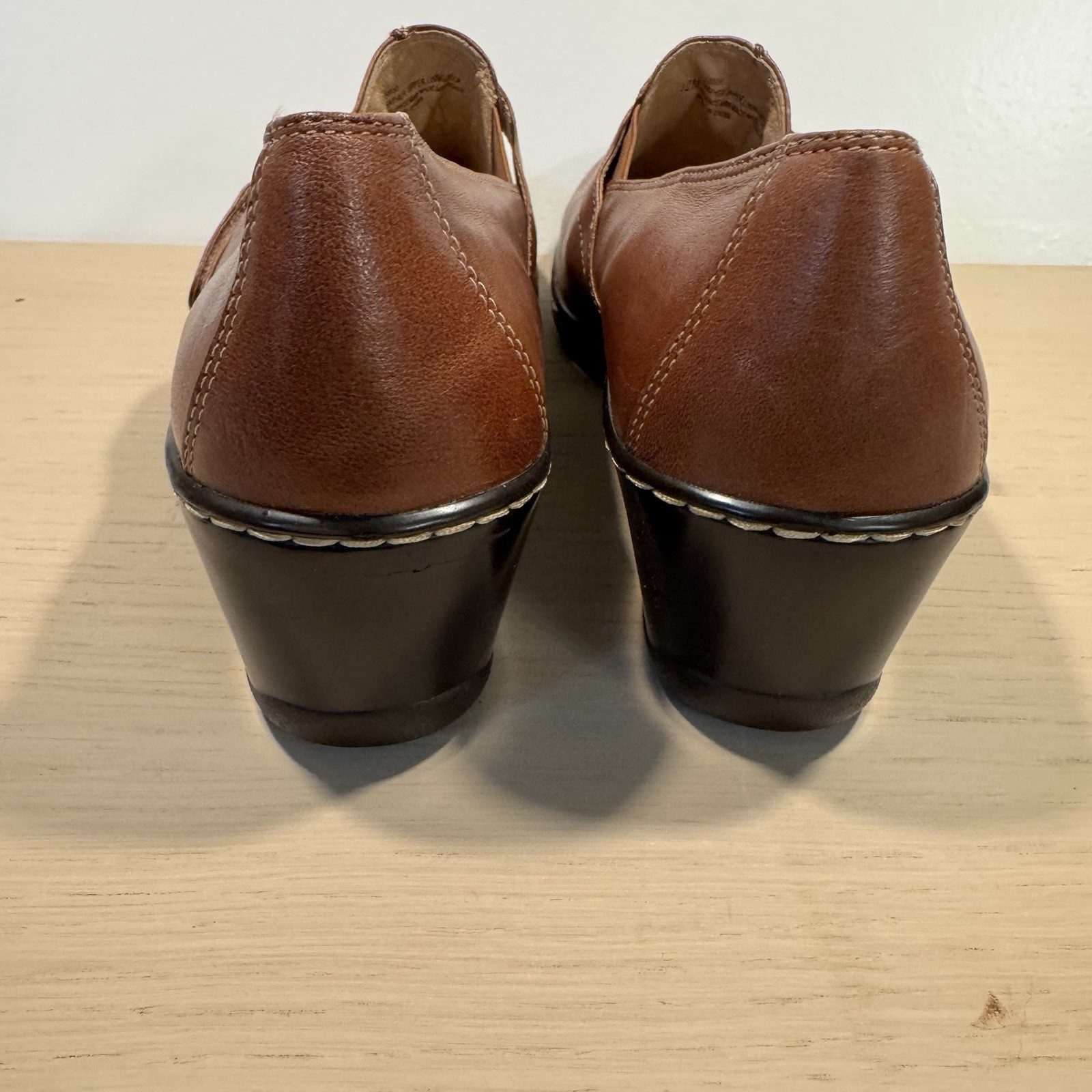 Softspots Story Women’s 12M Brown COGNAC Leather Mary Jane CLOG Comfort 12 M