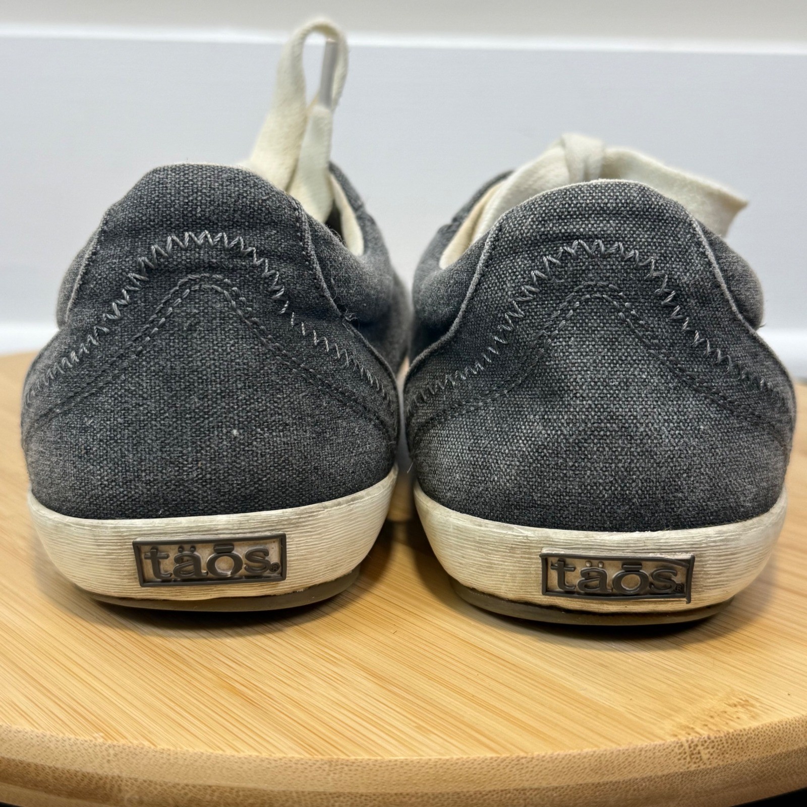 Taos Star Sneaker Womens 9.5 Charcoal Gray Washed Canvas STA-12844 Boho Neutral