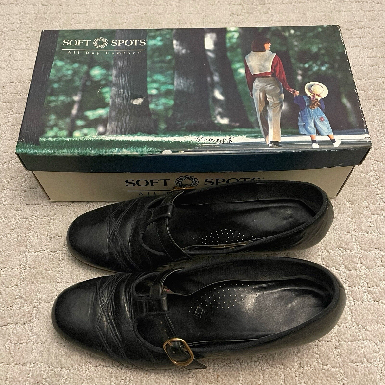 Vintage Soft Spots Women’s Shoes Style #2181 Venus Black Size 8 with Box VGC