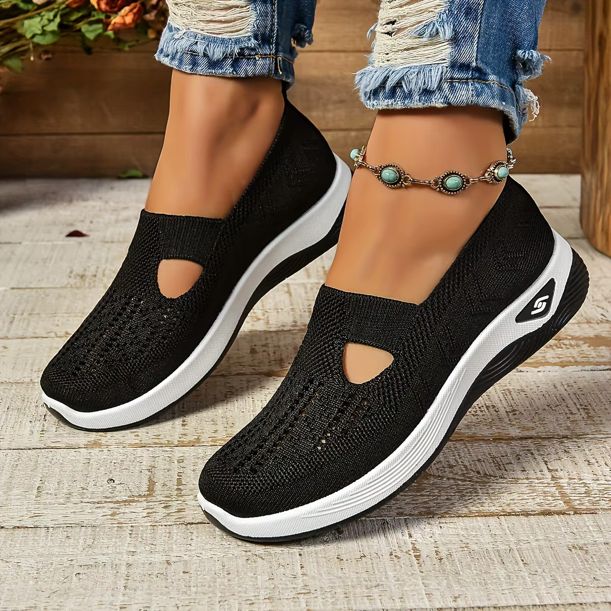 Women’s Breathable Slip On Sneakers Lightweight Orthopedic Summer Walking Shoes