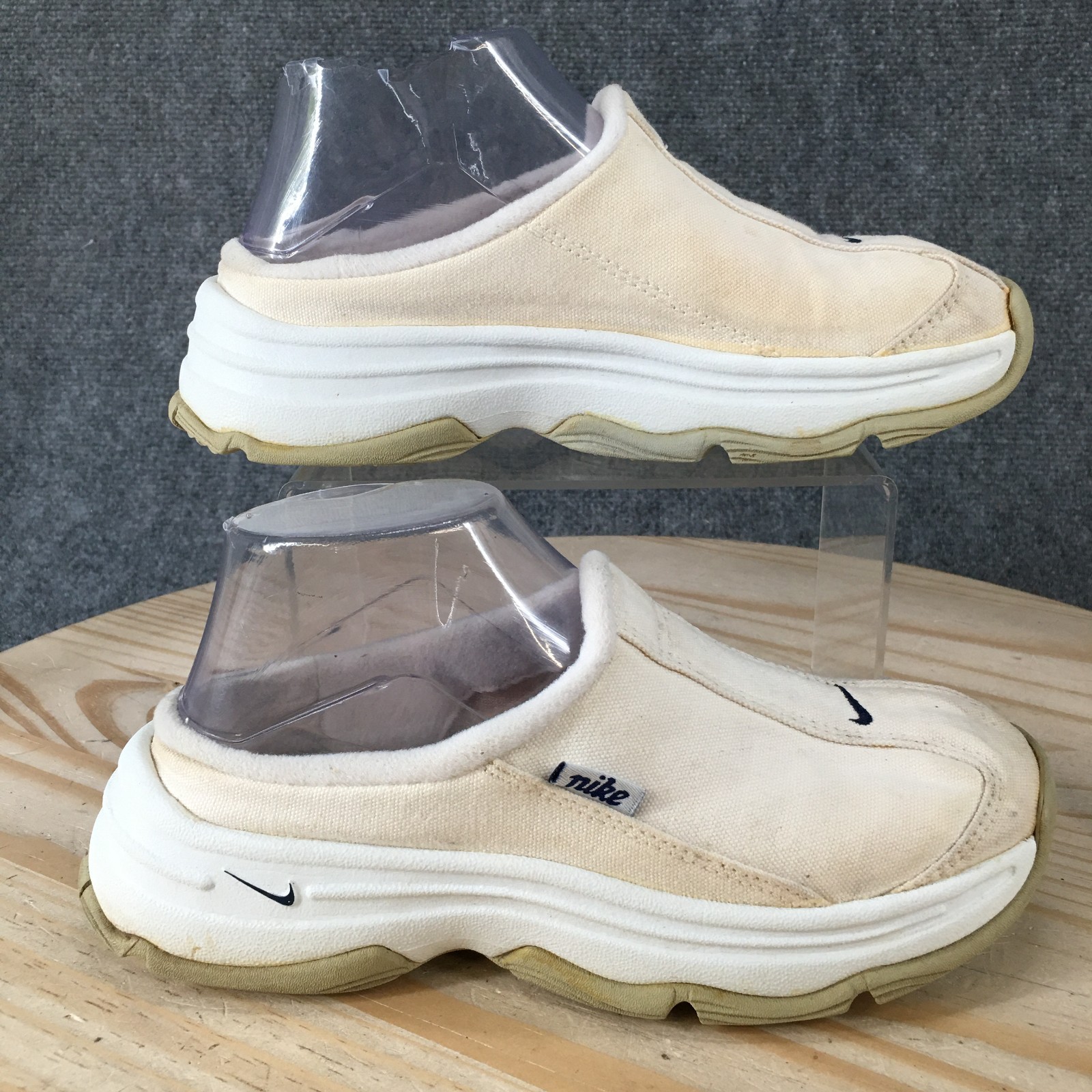 Nike Afterparty Mule Sneaker Shoes Womens 7 Casual Wedge Canvas Beige 302437-141