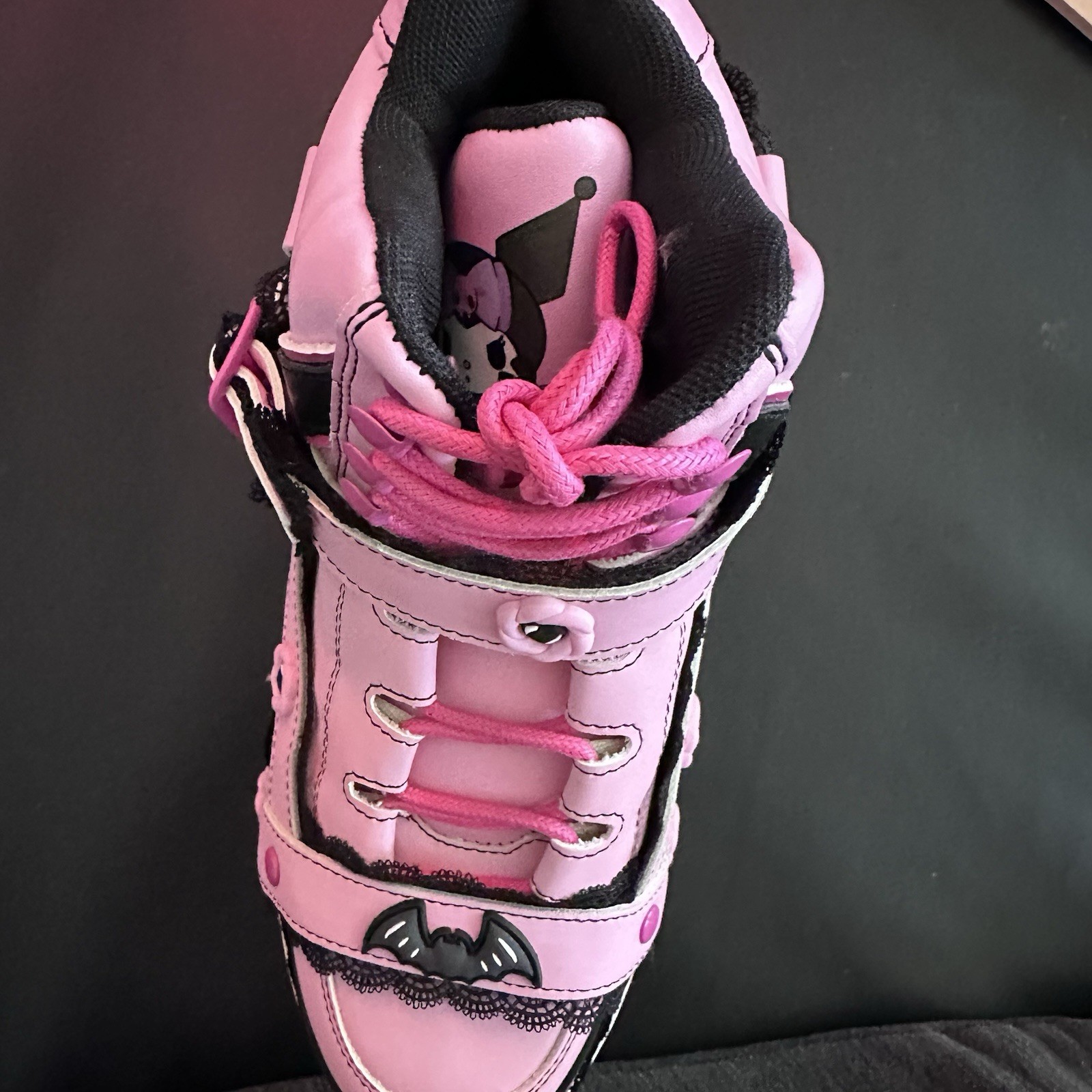 YRU x Kuromi Qozmo Bndg Platform Sneakers Pink Black Women’s Size 9 NWB