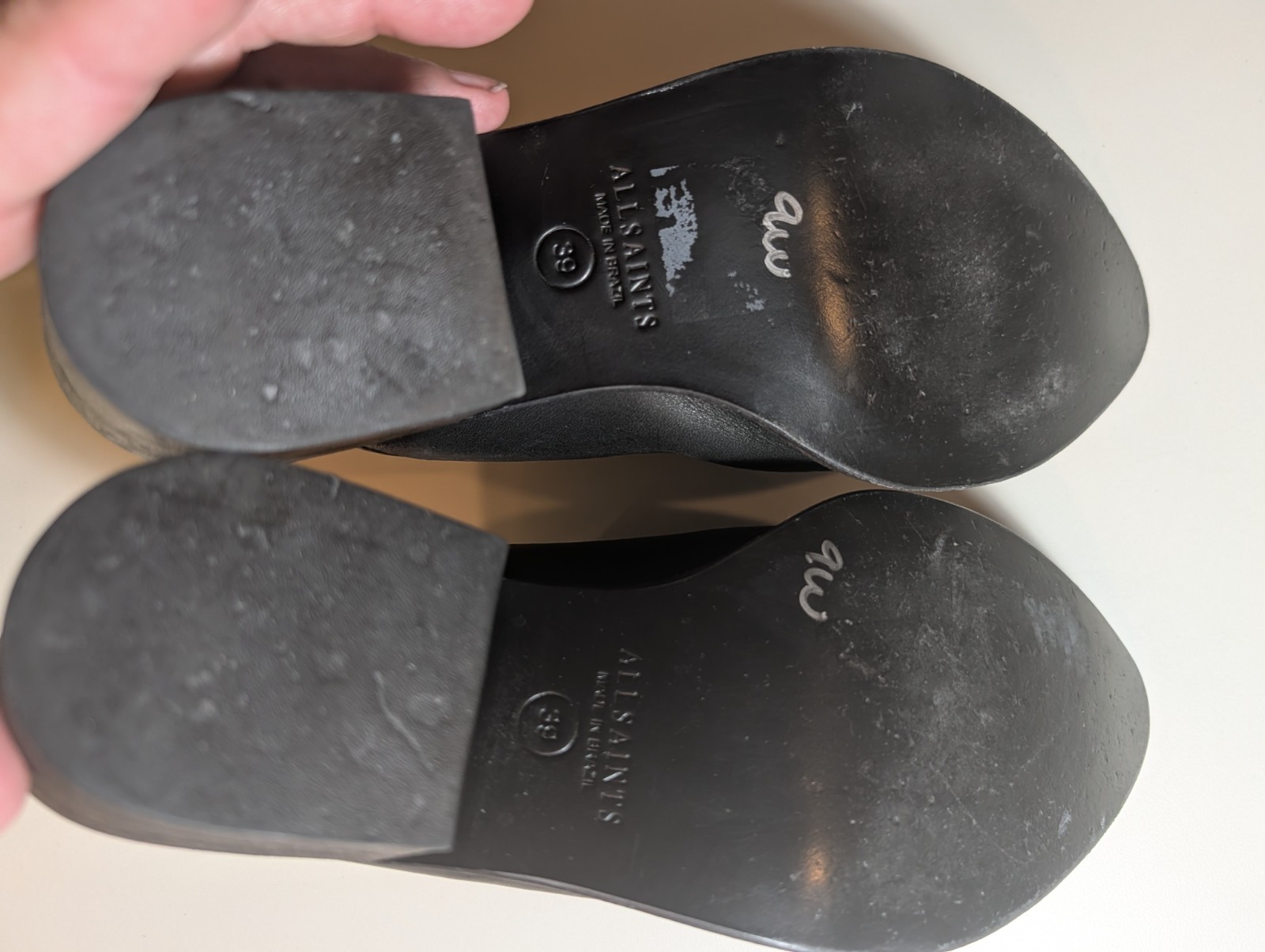 All Saints Woman’s Size 39/8.5 Black Pointed Toe Mule