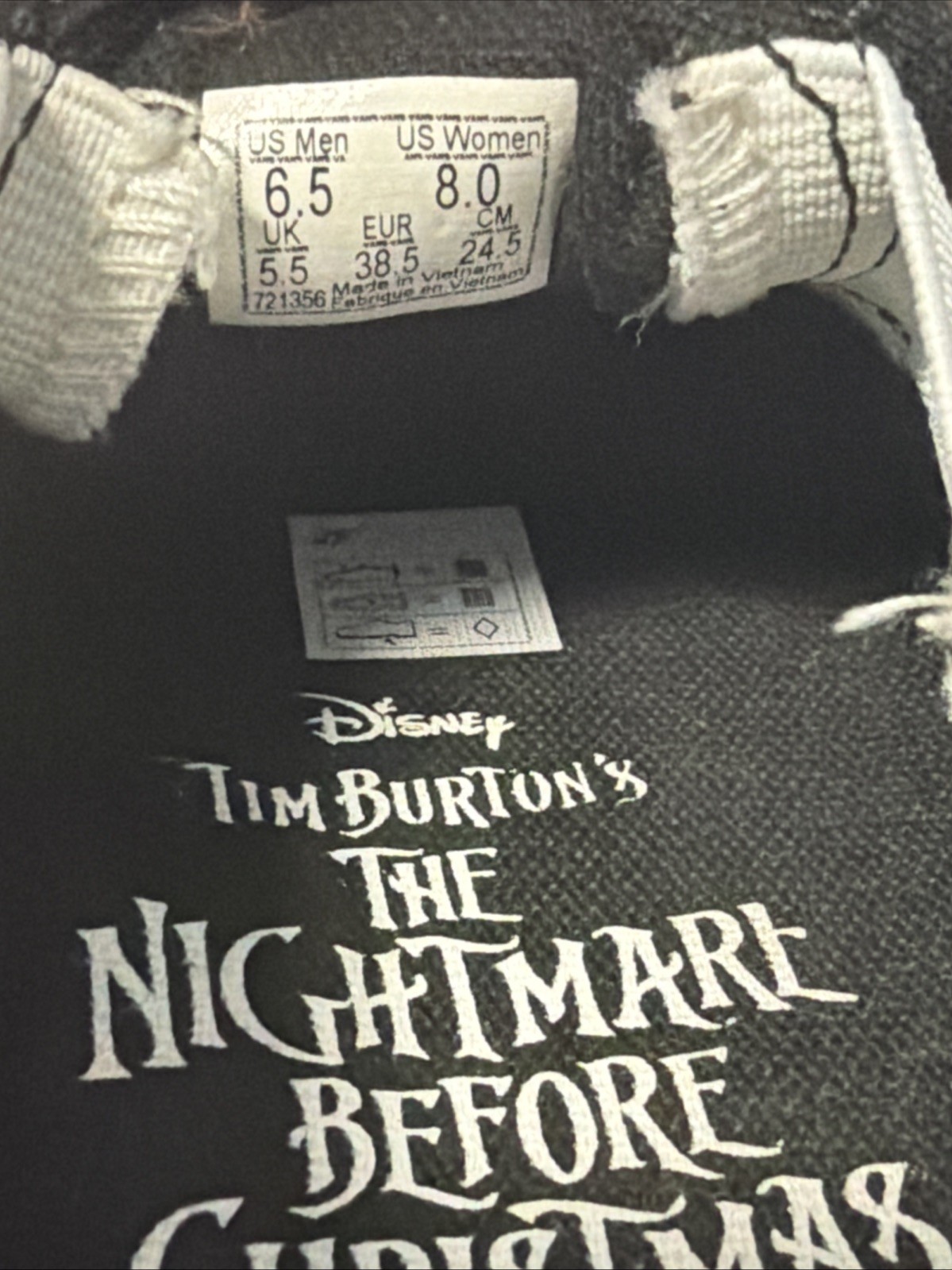 VANS Nightmare Before Christmas Women’s Size 8, Jack & Sally Slip-On Shoes